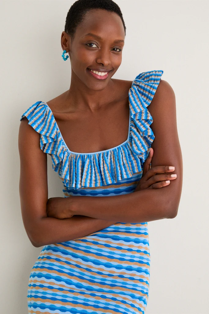 Ice Blue Viola Knit Maxi Dress - Image 4