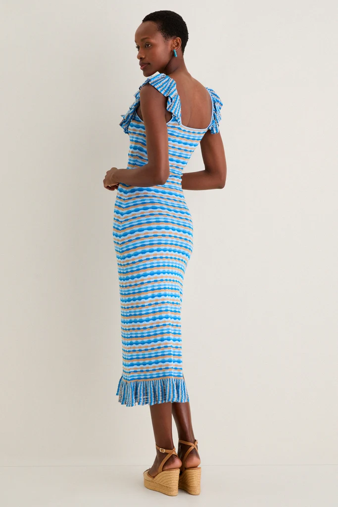 Ice Blue Viola Knit Maxi Dress - Image 6