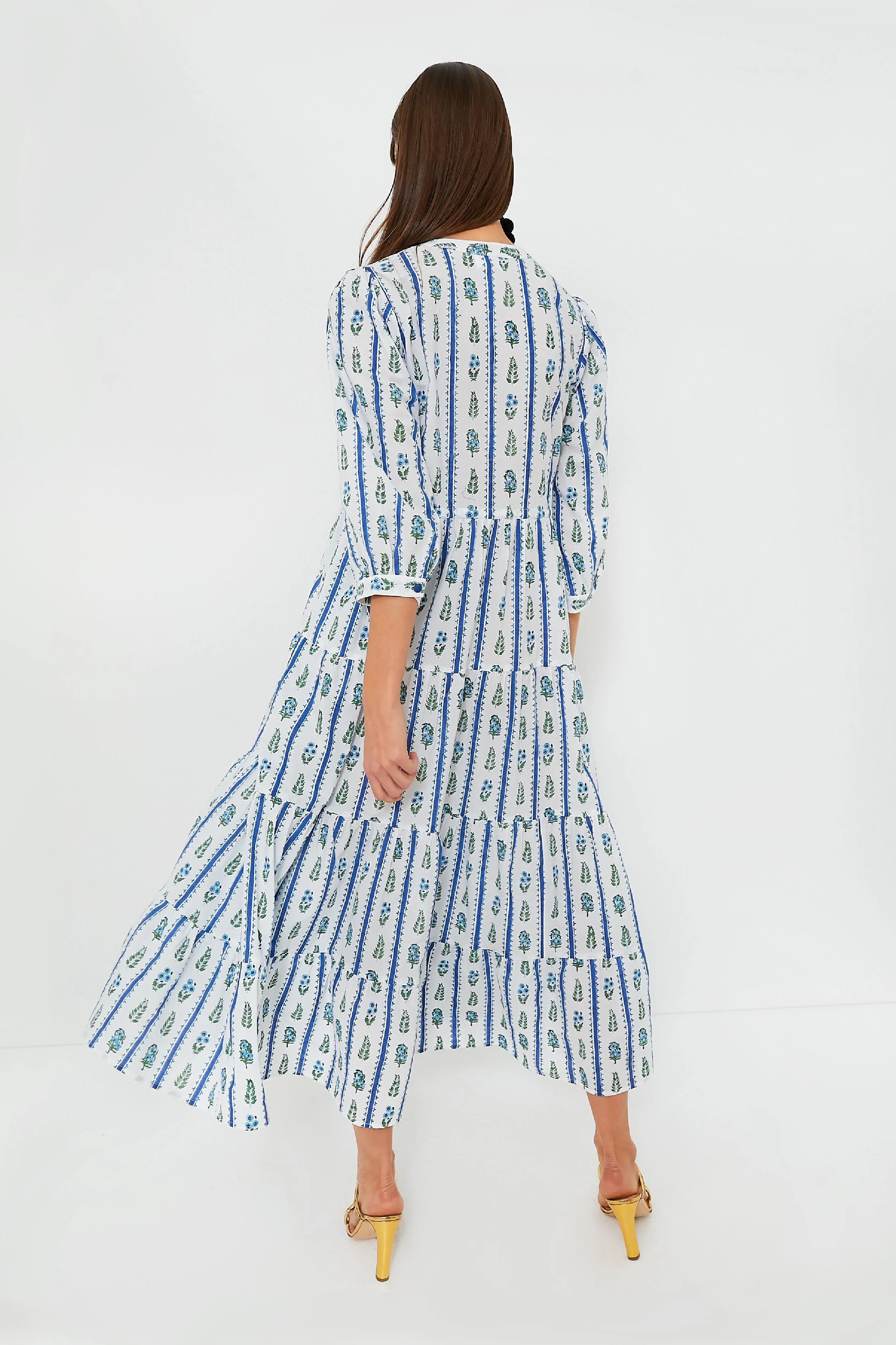 Indigo Border Maria Dress - Image 4
