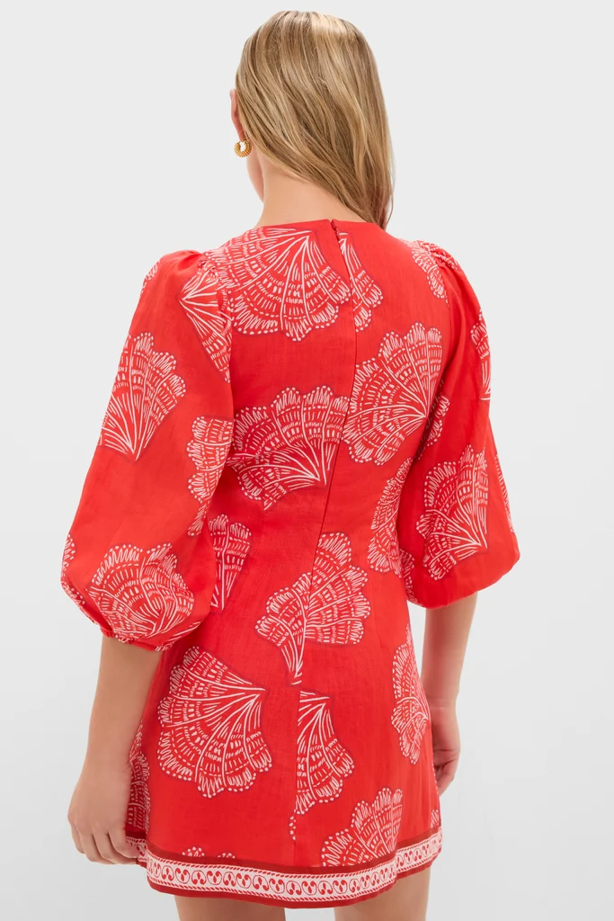 Indira Coral Tie Front Mini Dress - Image 5