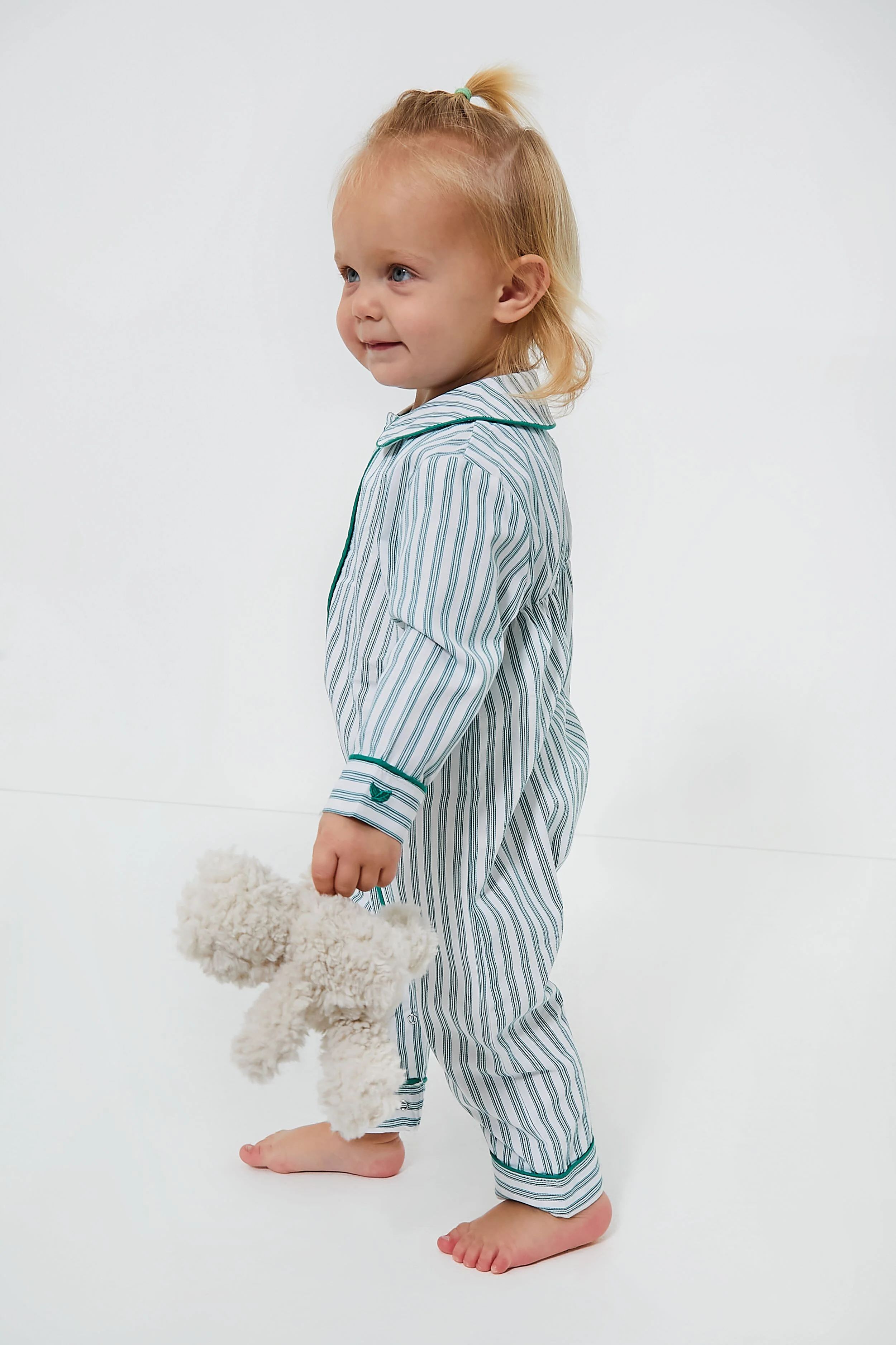 Infant Emerald Ticking Cambridge Romper - Image 3