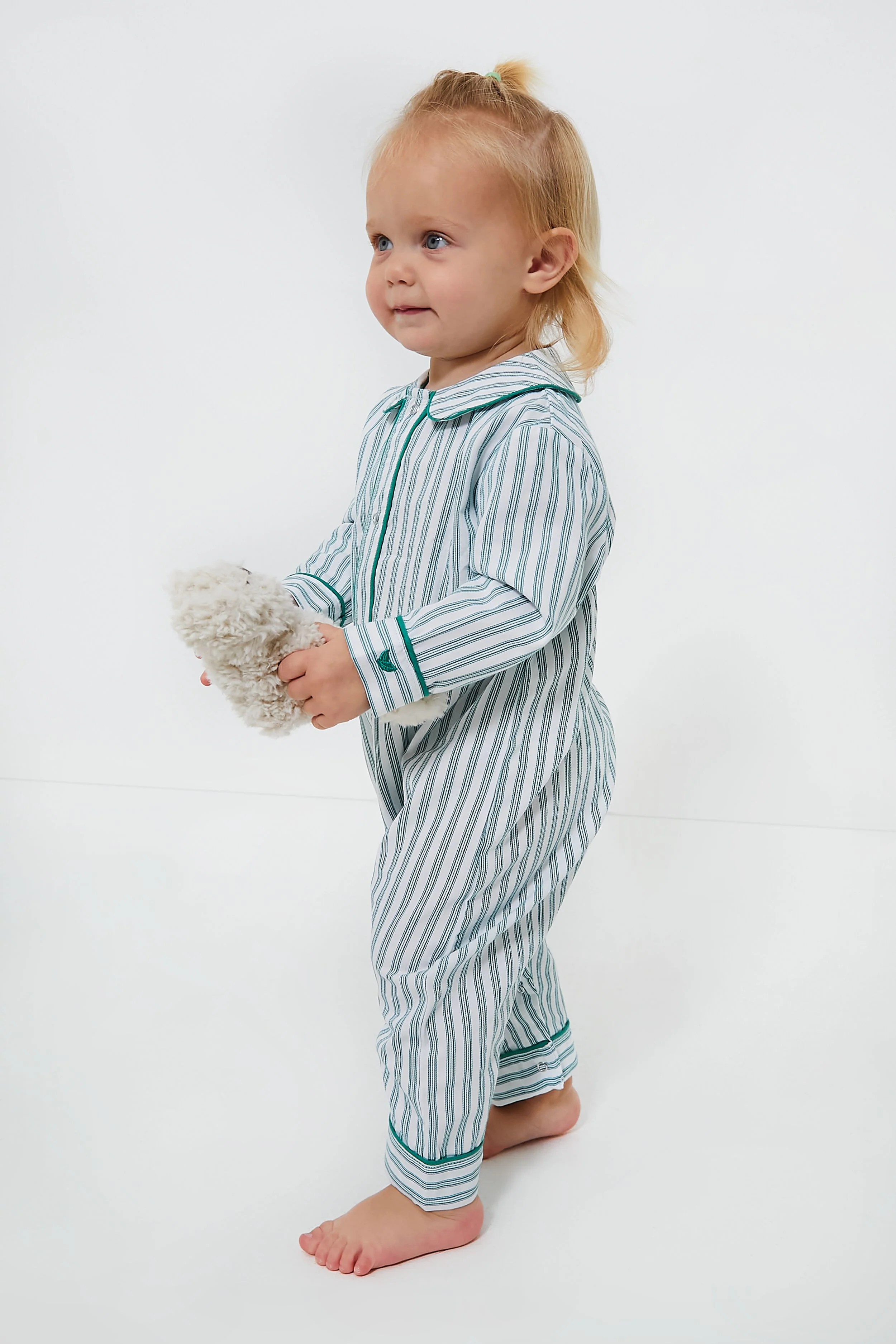 Infant Emerald Ticking Cambridge Romper - Image 4