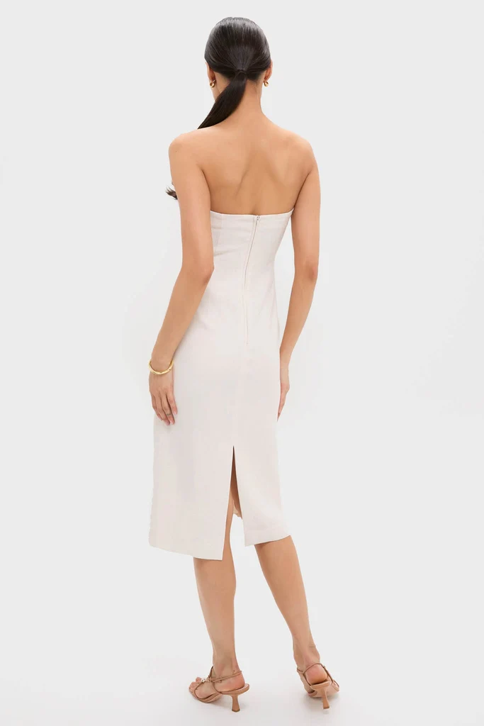 Ivory Calle Palmas Embroidered Midi Dress - Image 5