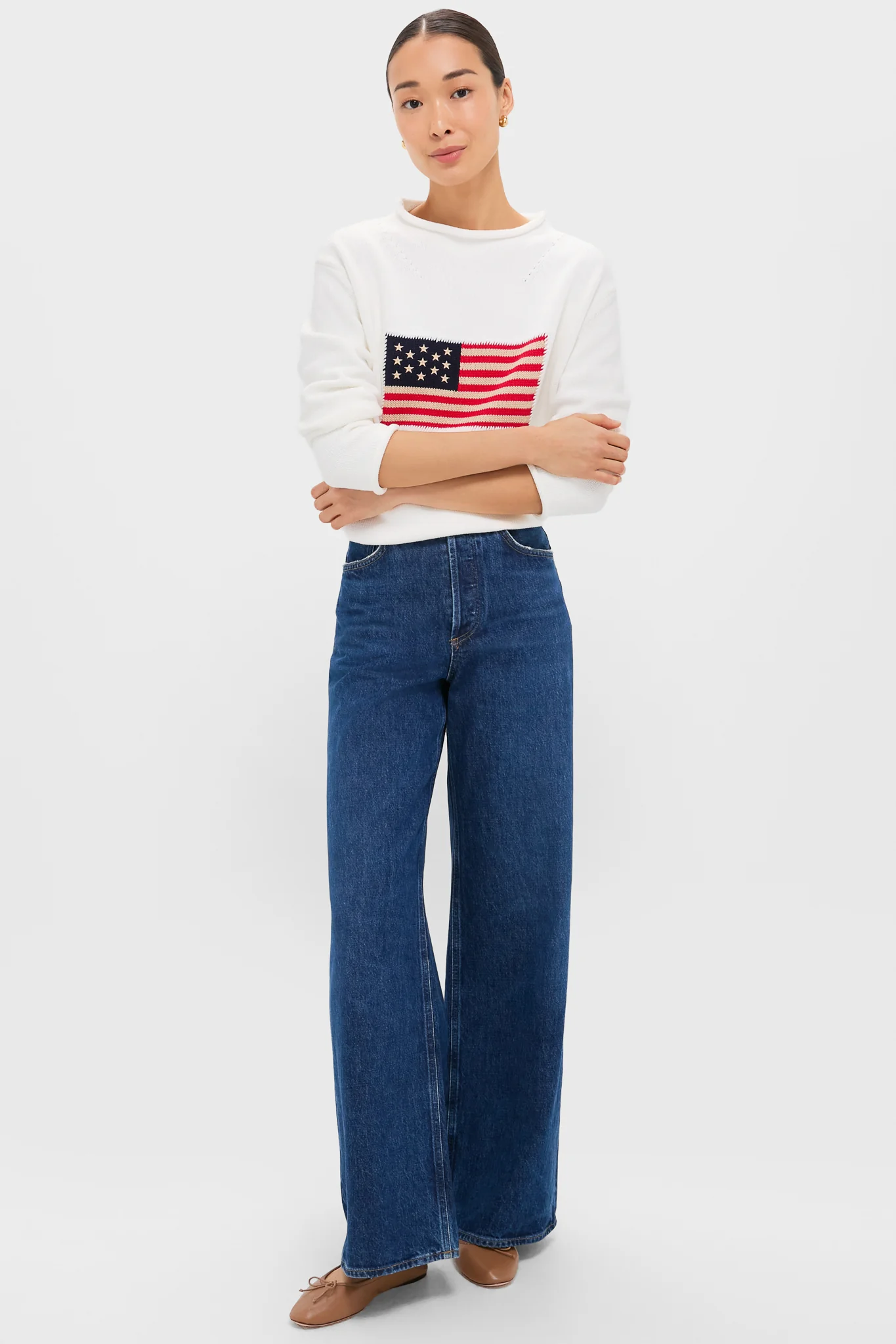 Ivory Cotton Americana Sweater - Image 6
