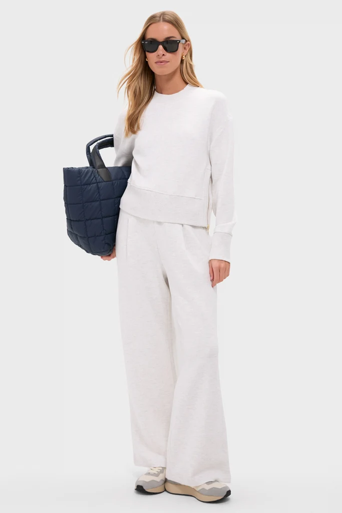Ivory Marl Extra Wide Leg Sweatpant 29.5 - Image 2
