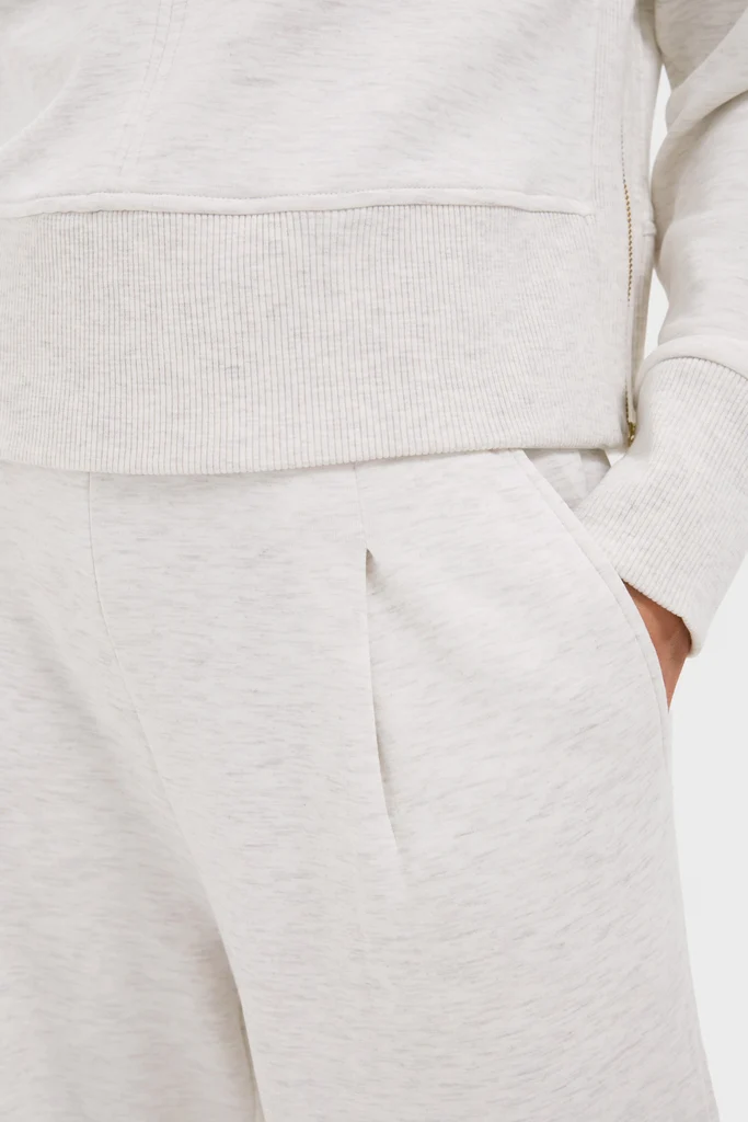Ivory Marl Extra Wide Leg Sweatpant 29.5 - Image 5
