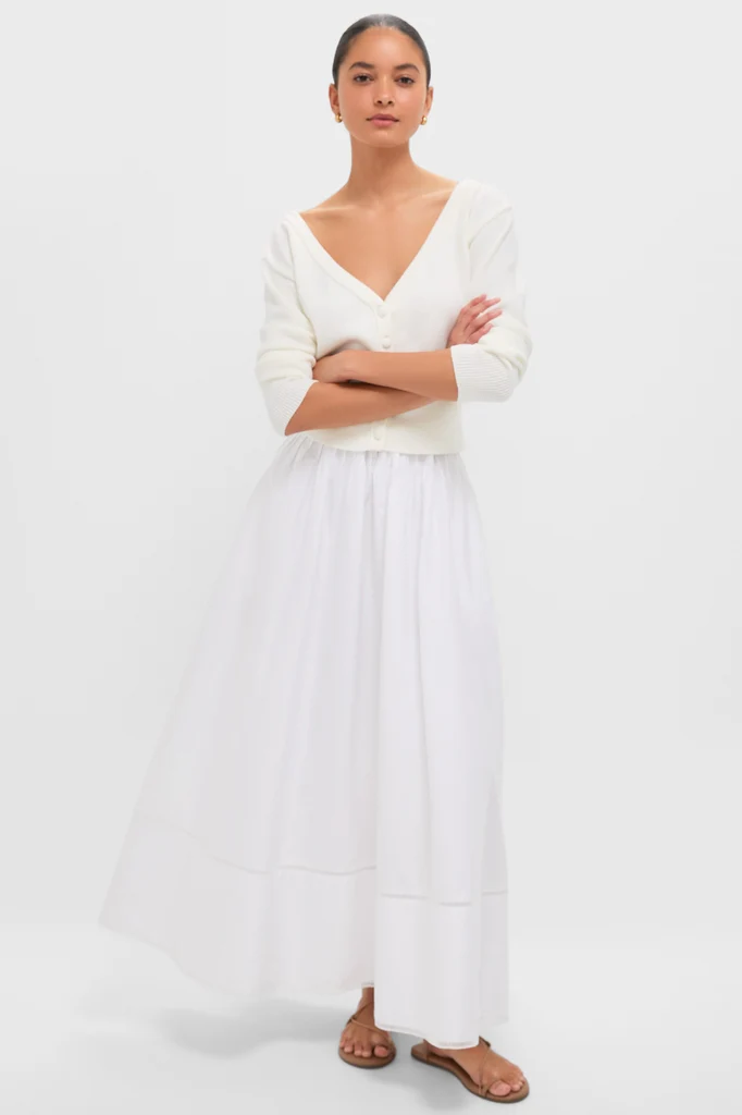 Ivory Off the Shoulder Stevens Cardigan - Image 6