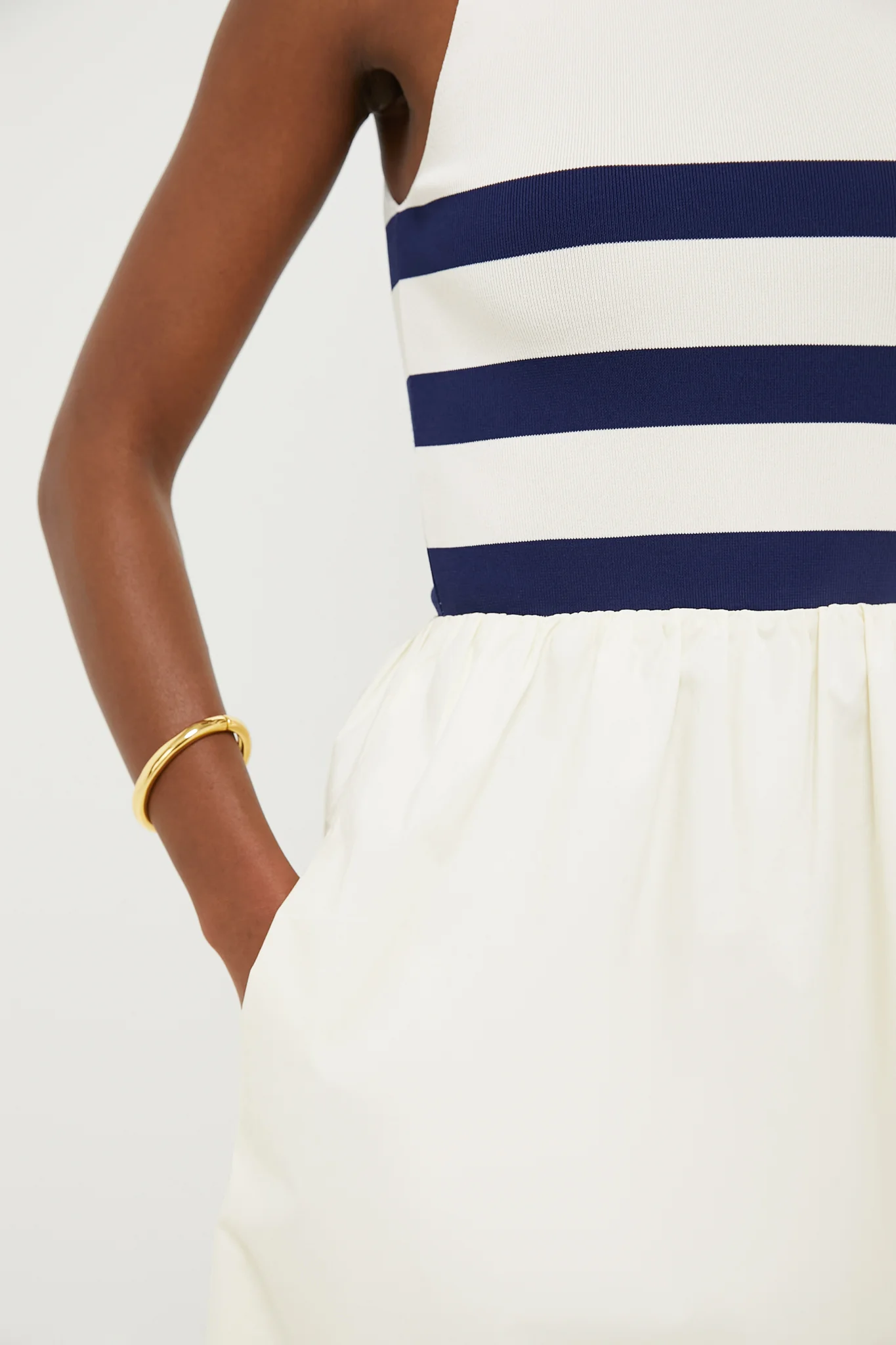 Ivory Stripe Marina Dress - Image 5