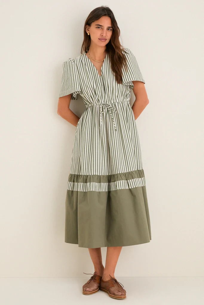 Jardin Stripe Cotton Poplin Mitchell Dress - Image 3
