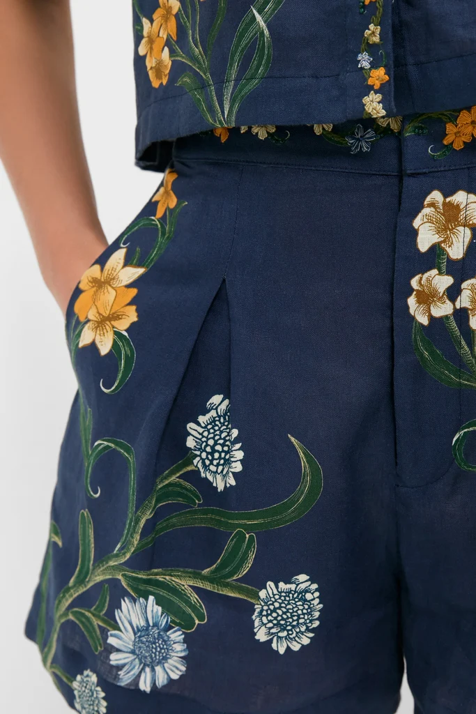 Hand Embroidered Laguna Maratea Linen Shorts - Image 2