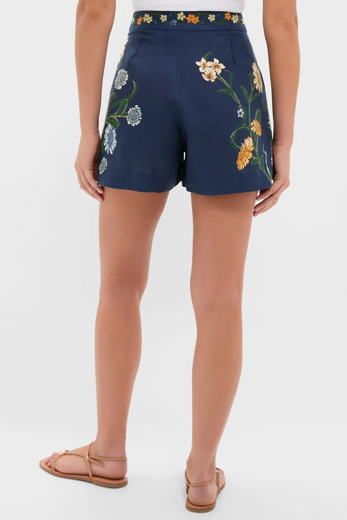 Hand Embroidered Laguna Maratea Linen Shorts - Image 5