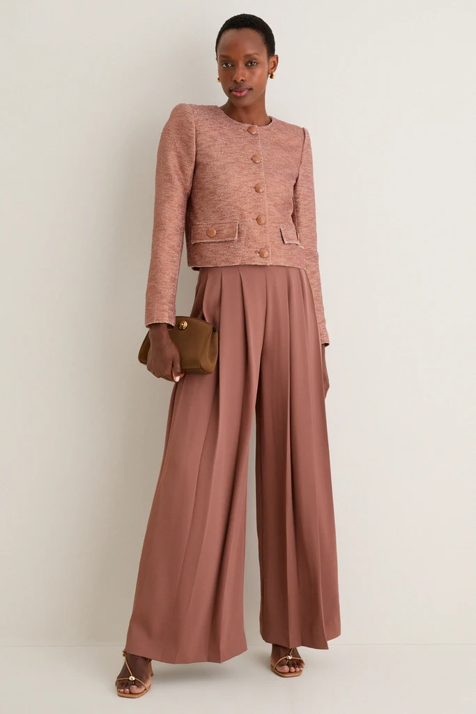 Light Auburn Zell Collarless Jacket - Image 2