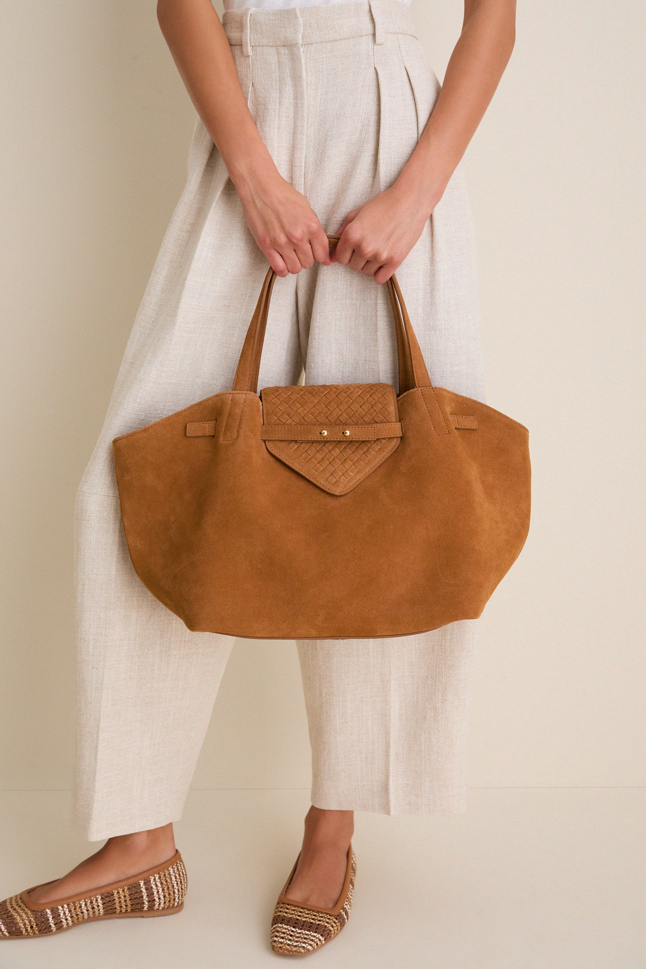 Camel Suede Blaine Tote - Image 2