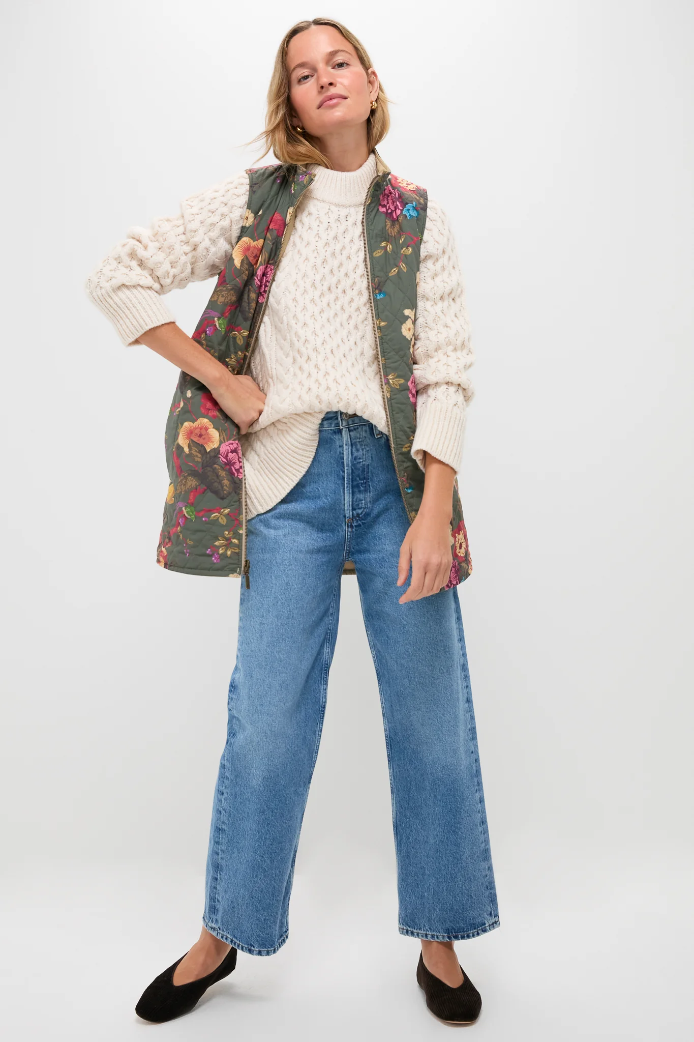Light Fawn Barbour x Tuckernuck Reversible Paisley Vest - Image 7