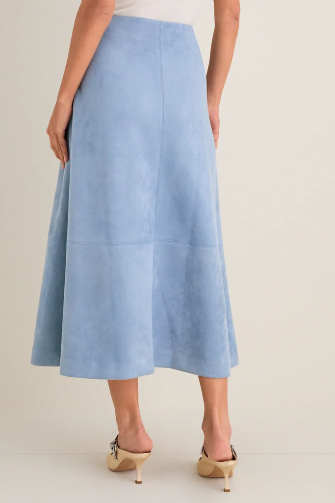 Maison Blue Suede Veronica Maxi Skirt - Image 4