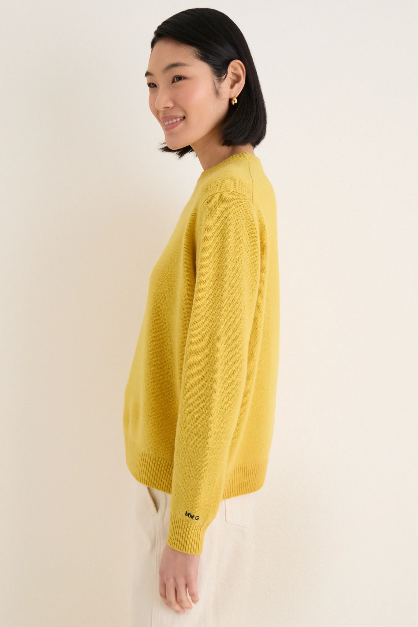 Marigold Cashmere Boyfriend Bodie Crewneck - Image 4