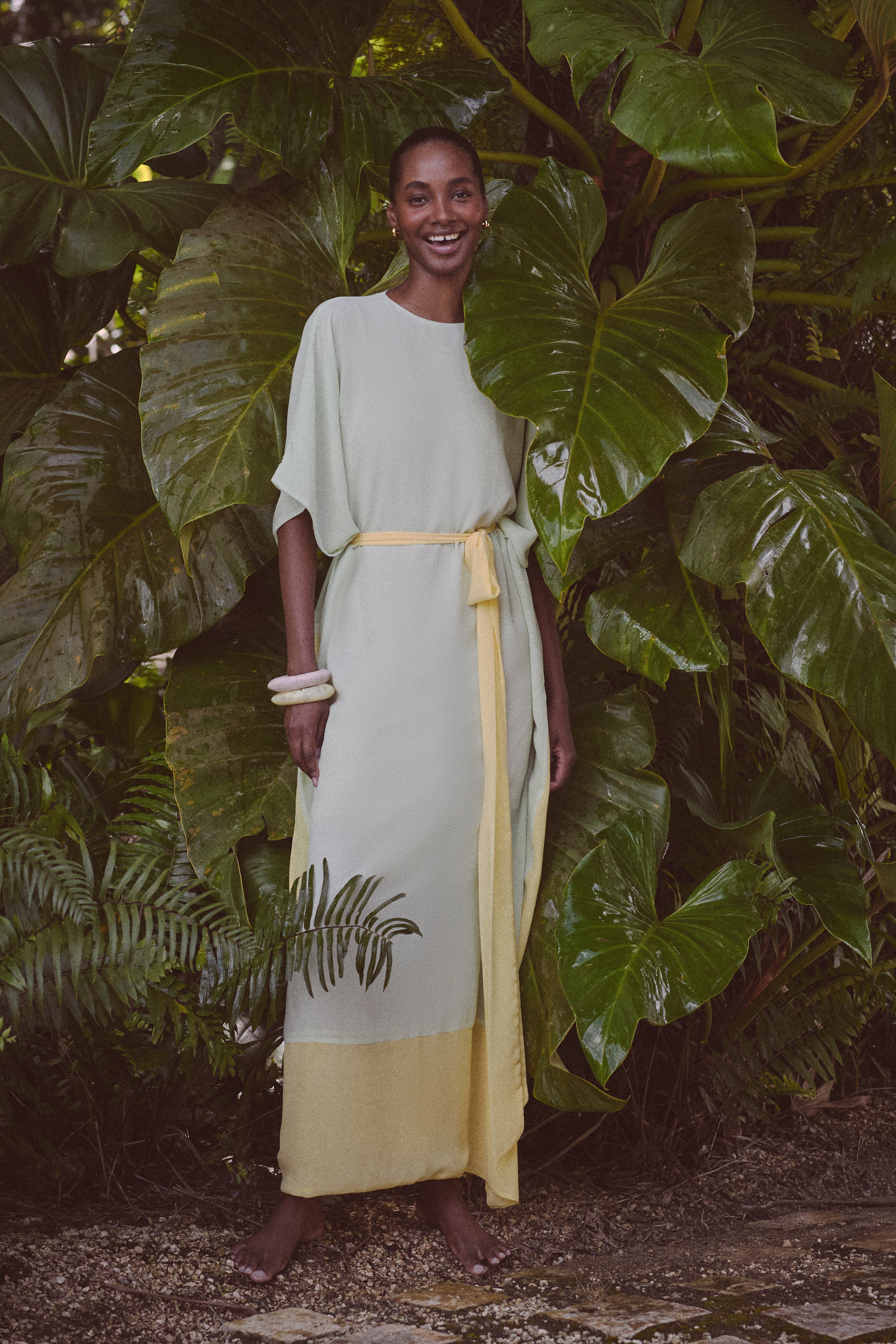 Mint Chiffon Rainier Caftan Gown - Image 2