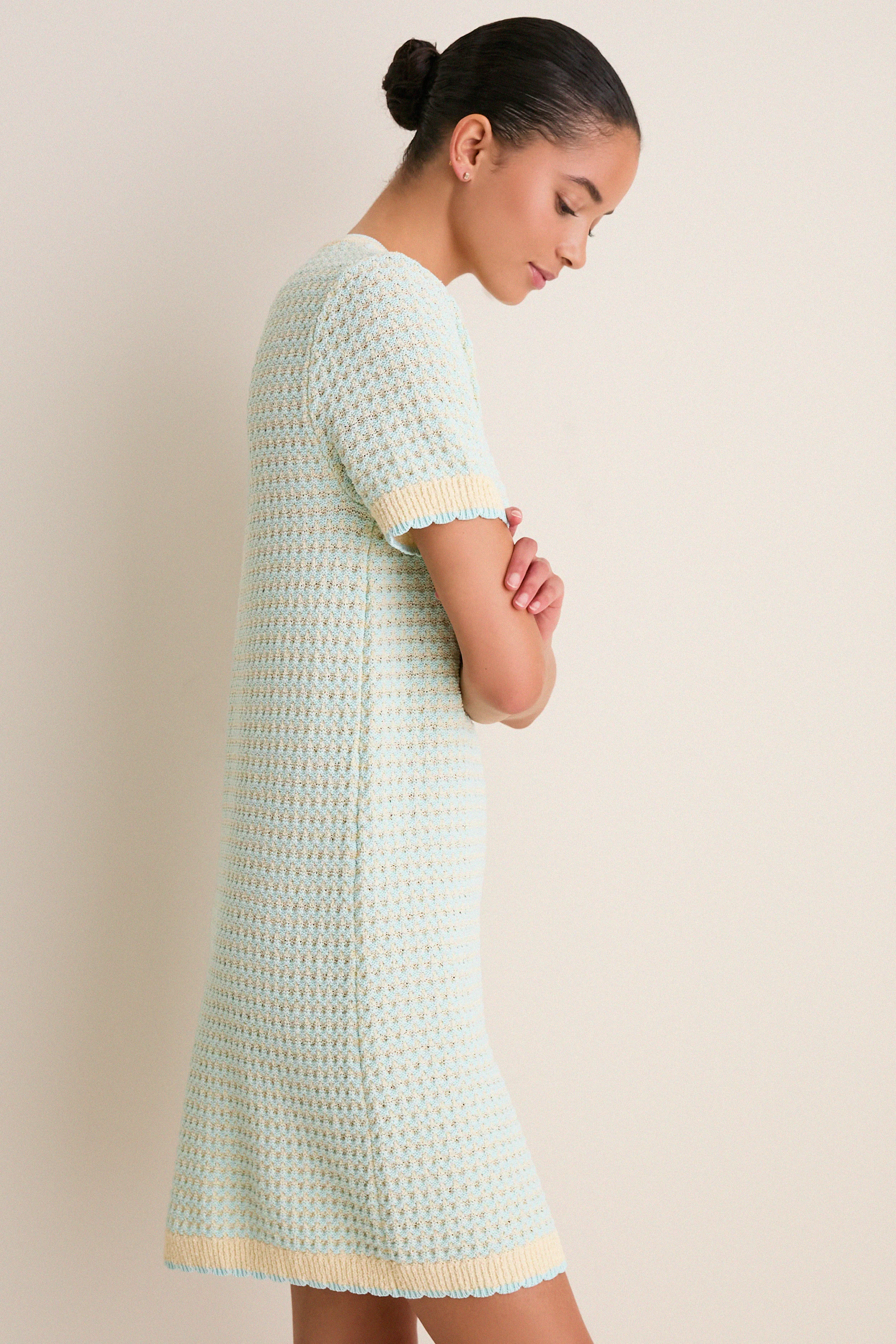 Mint Knit Short Sleeve Francine Shift Dress - Image 3