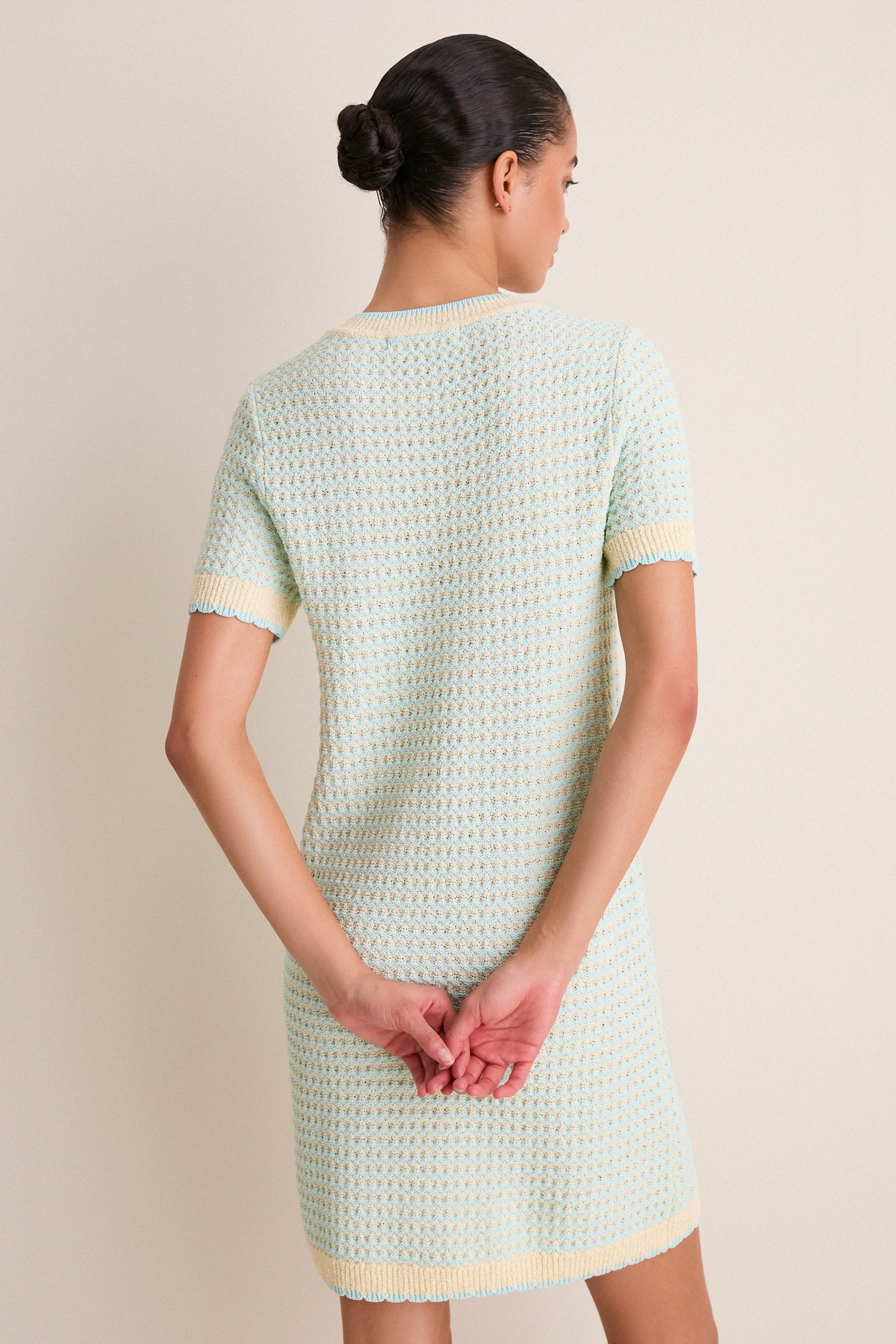 Mint Knit Short Sleeve Francine Shift Dress - Image 5