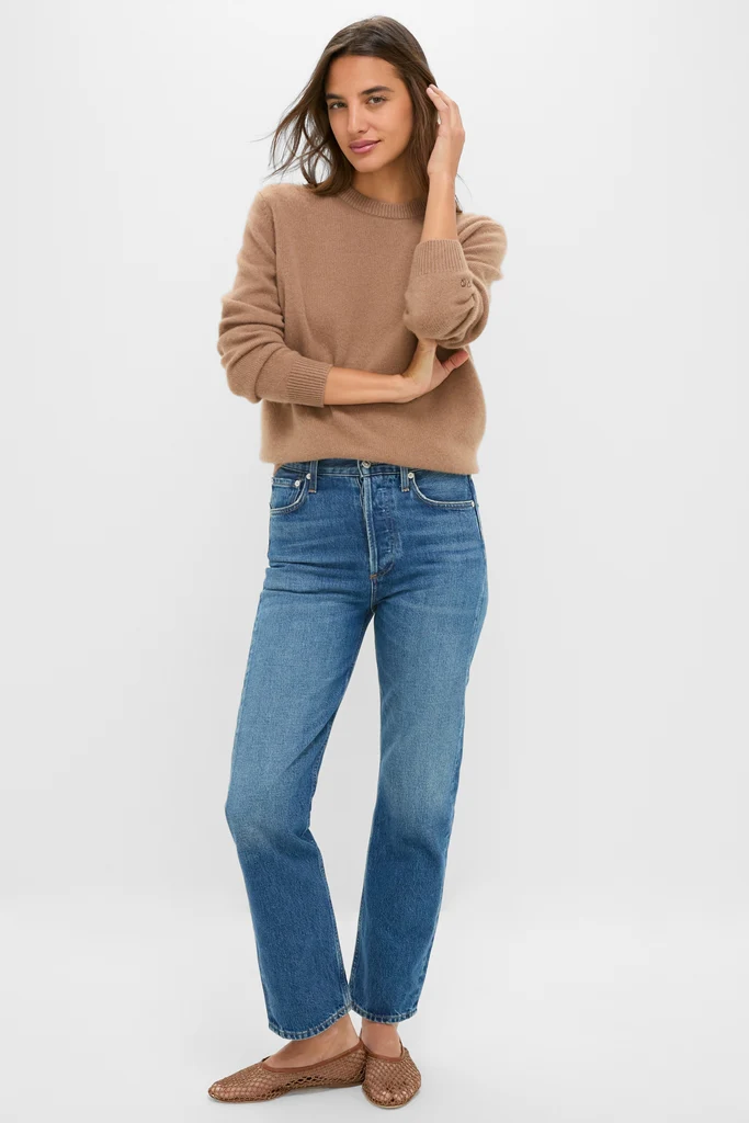 Mocha Cashmere Boyfriend Bodie Crewneck - Image 5