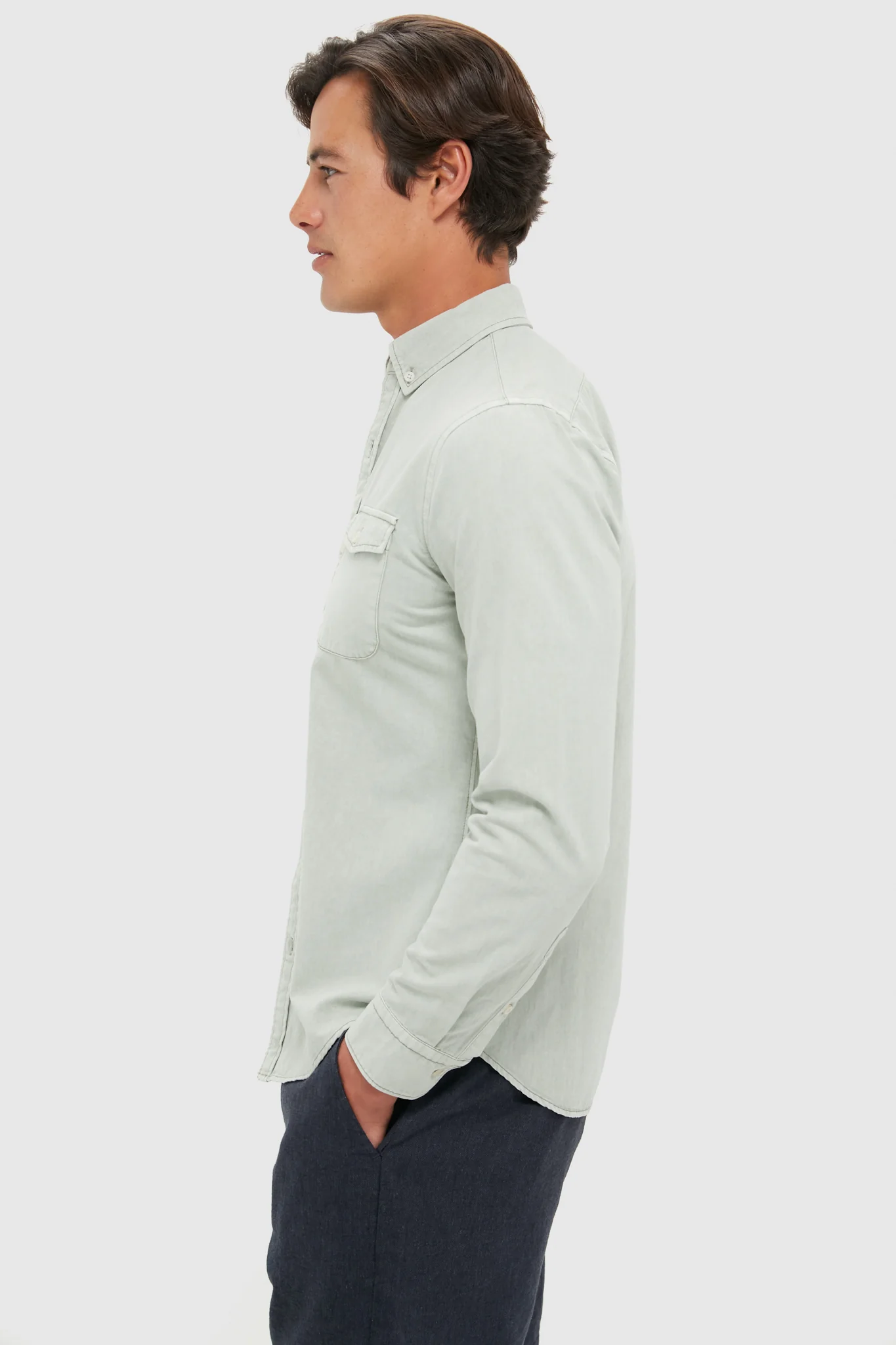 Moss Washed Denim Shirt - Image 3