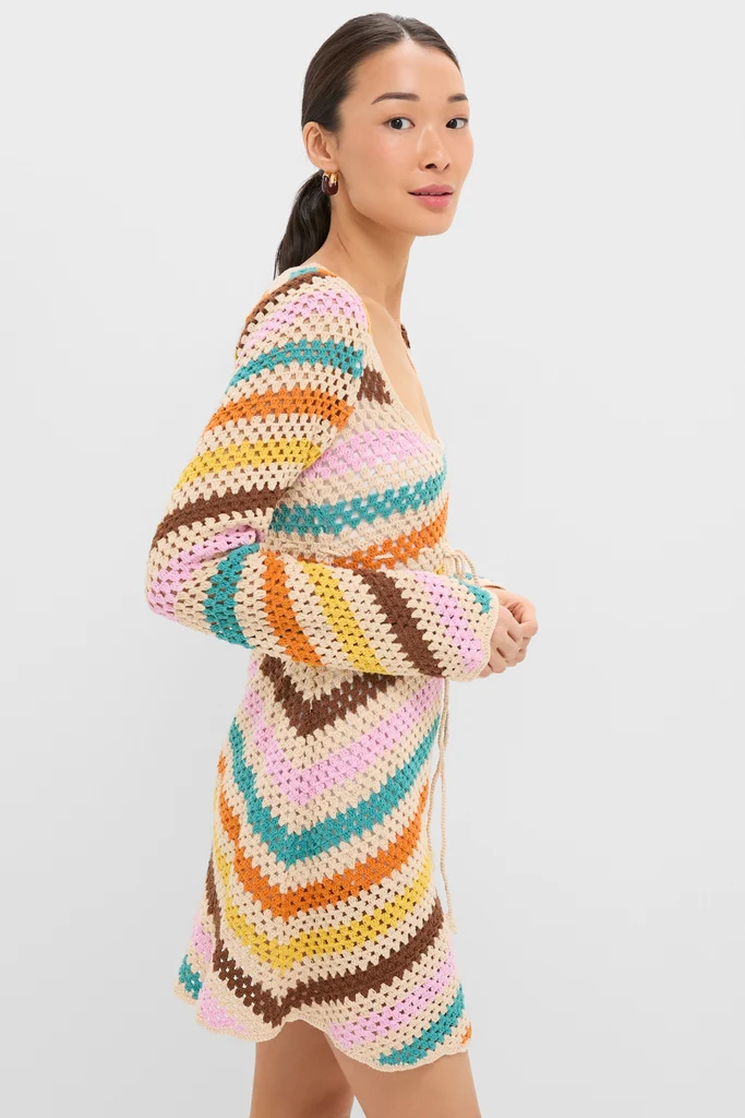Multi Siera Knit Mini Dress - Image 4