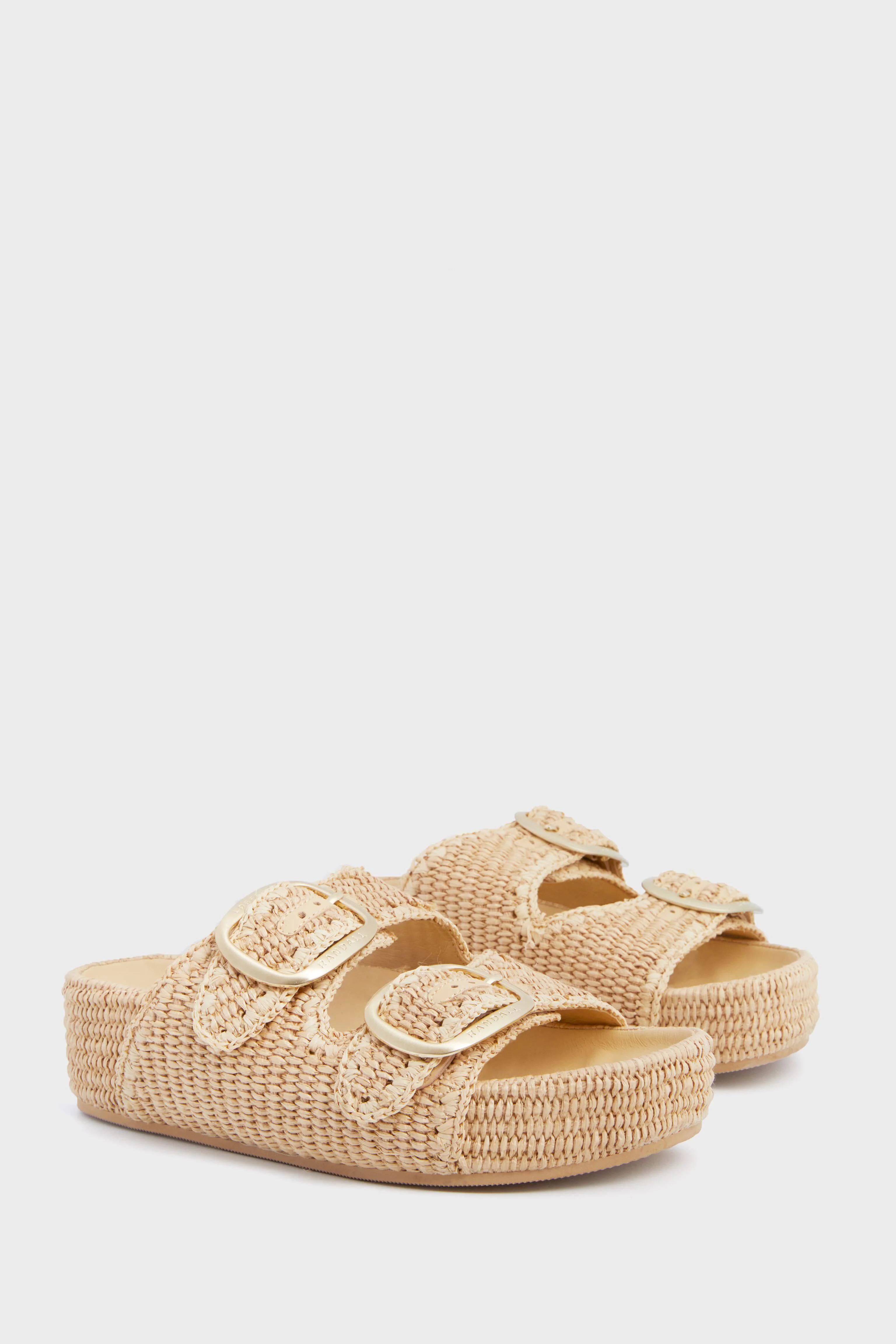 Natural Chunky Woven Raffia Sandals - Image 5