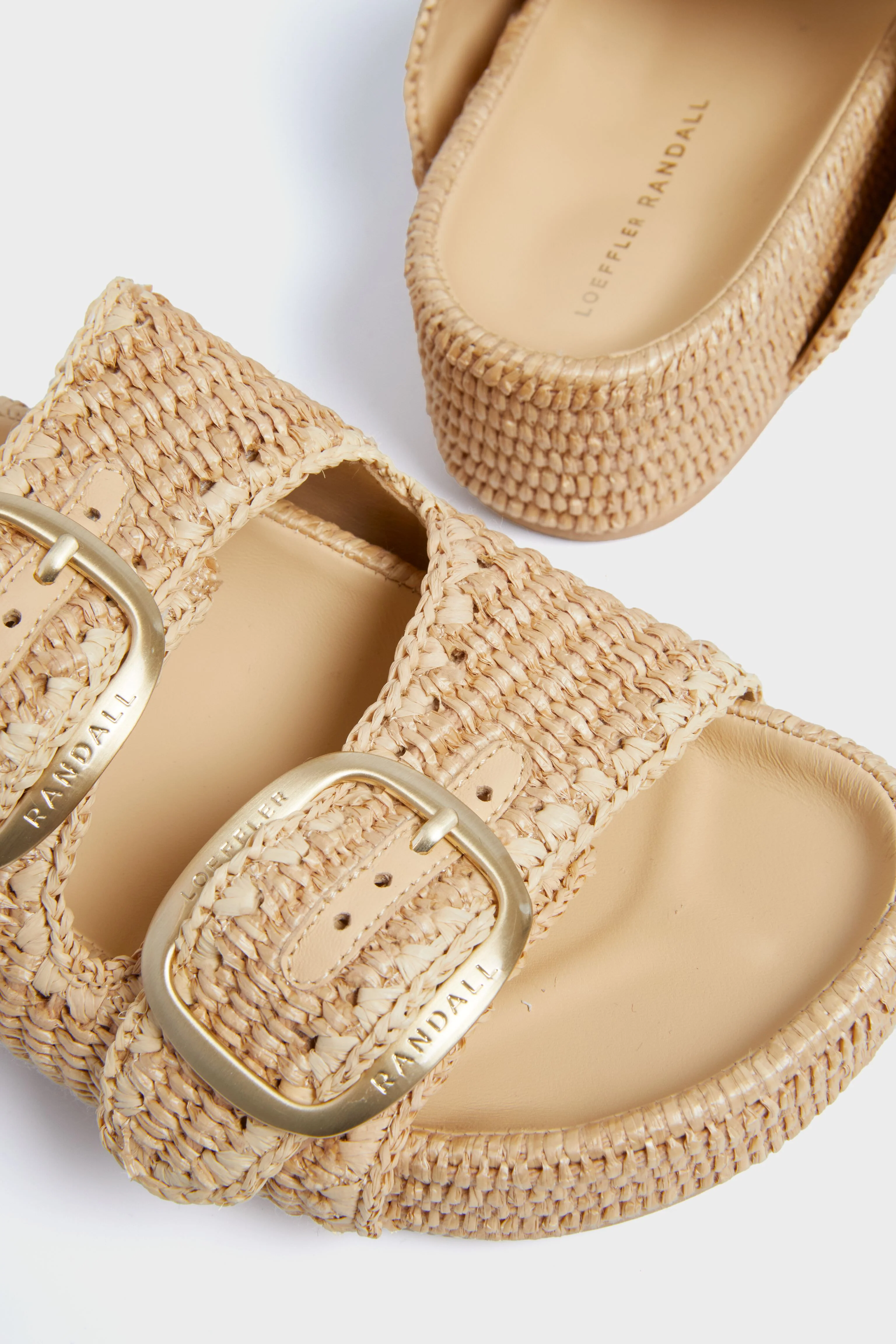 Natural Chunky Woven Raffia Sandals - Image 6