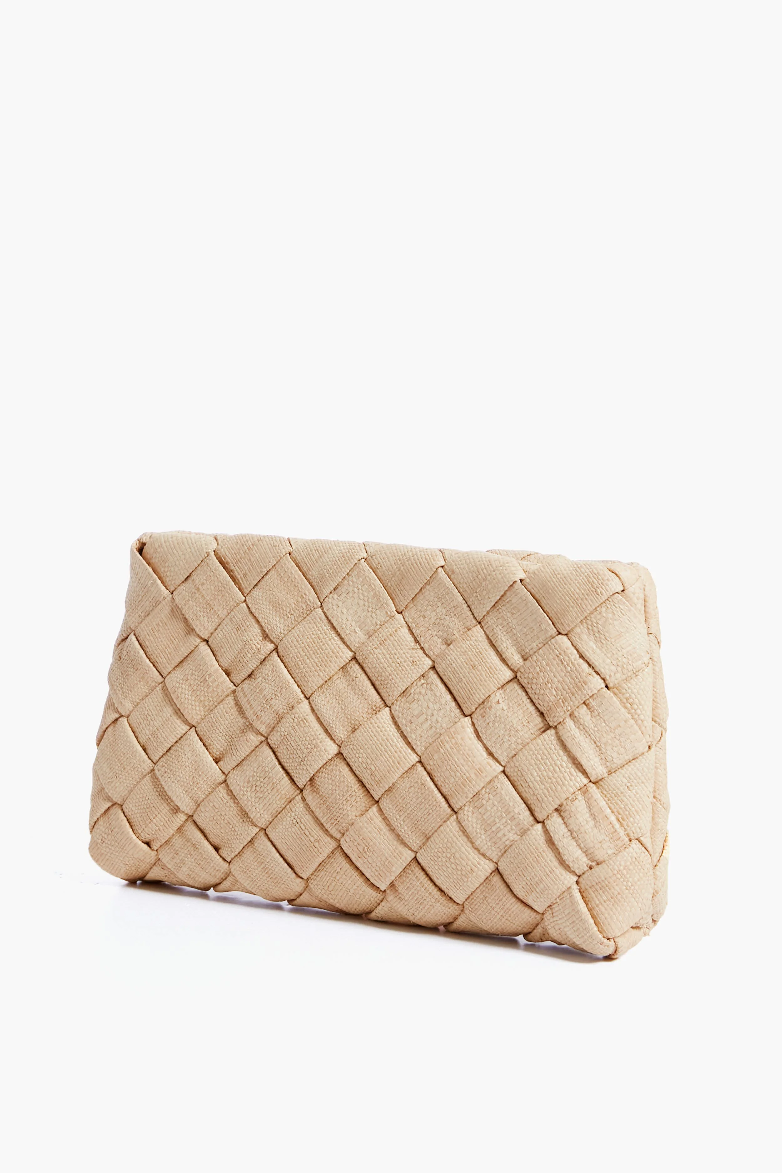 Natural Raffia Aviva Woven Puff Clutch - Image 3