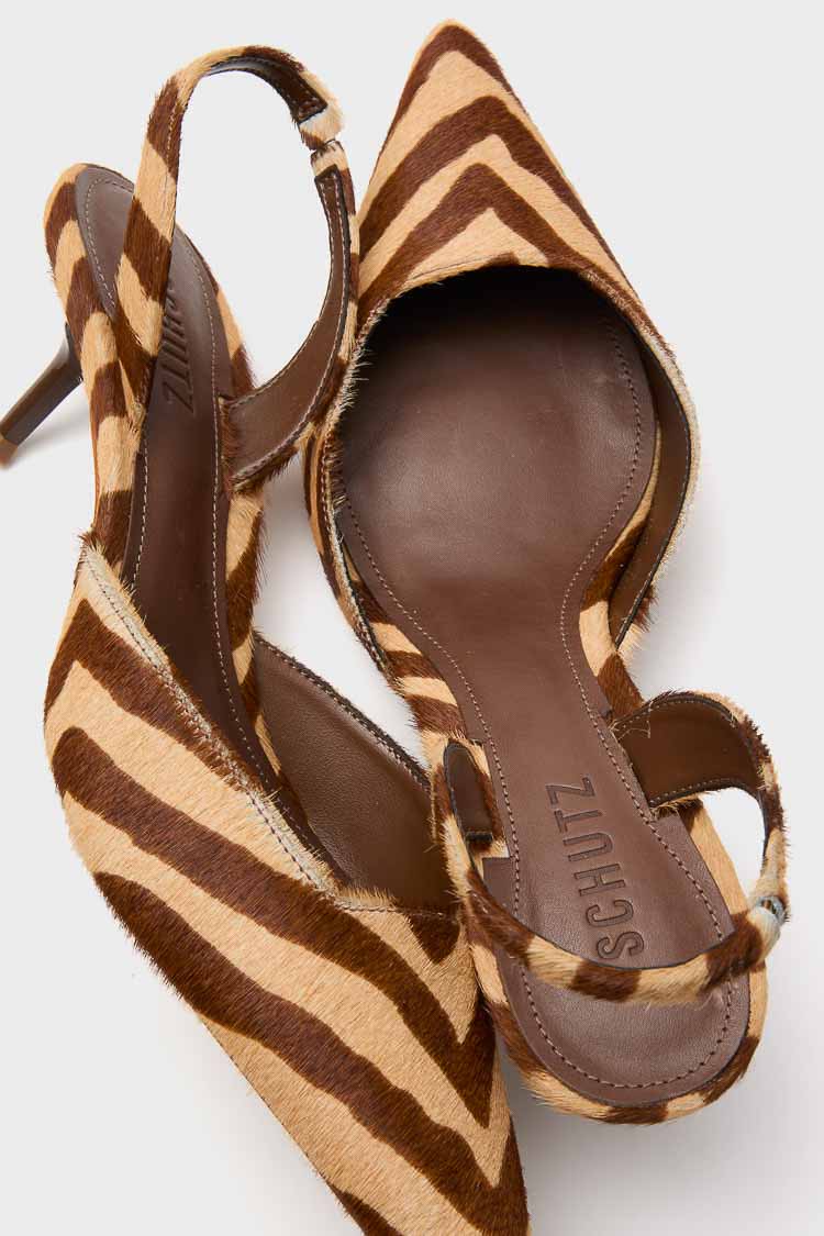 Natural Zebra Paola Mid Heels - Image 5