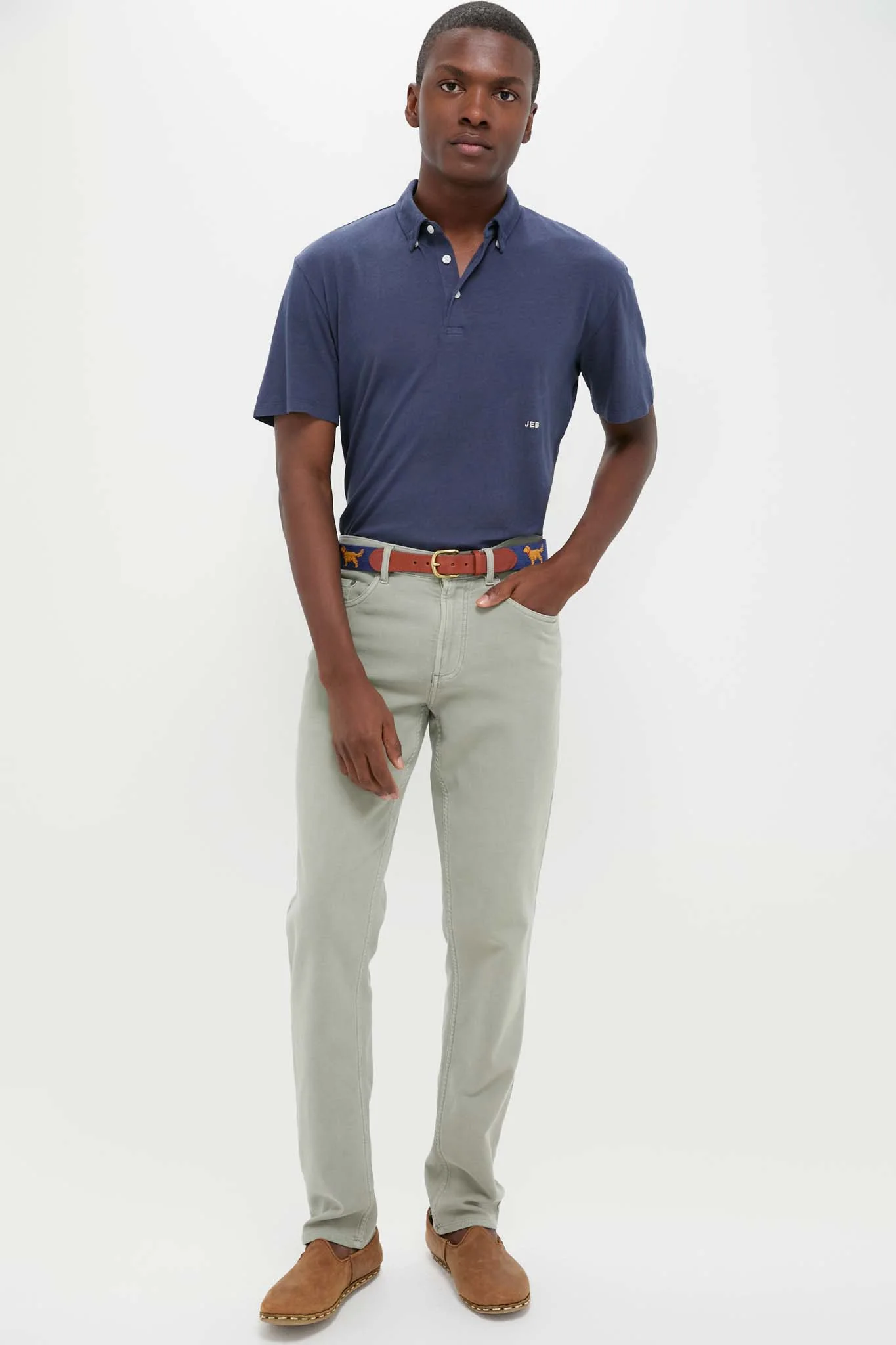 Nautical Blue Drift Linen Polo - Image 3