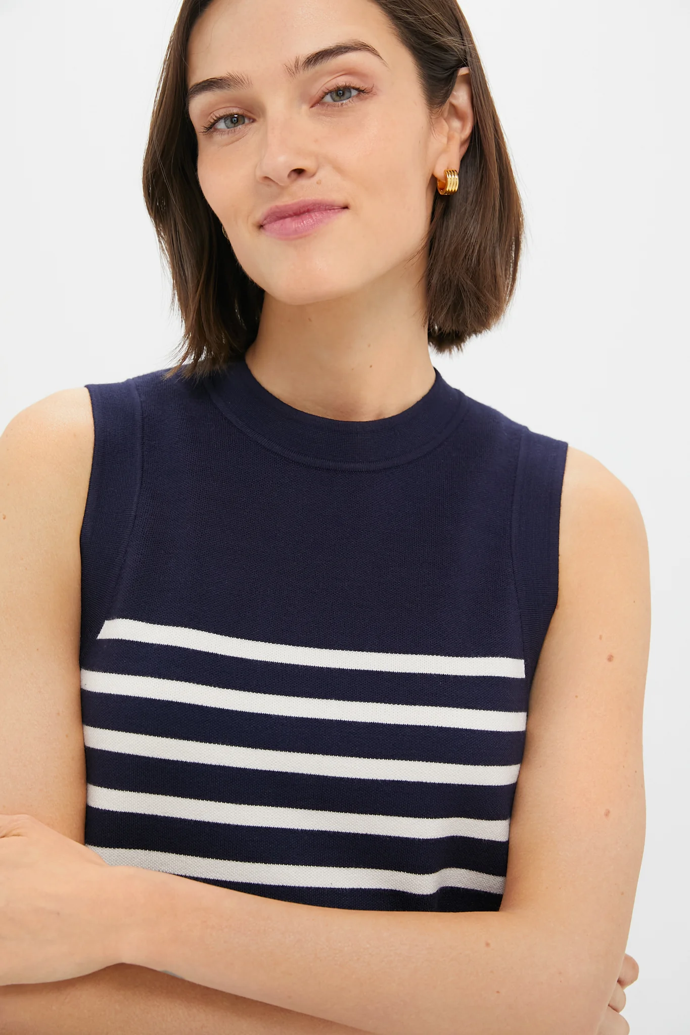 Navy and White Stripe Knit Marie Dress - Image 5