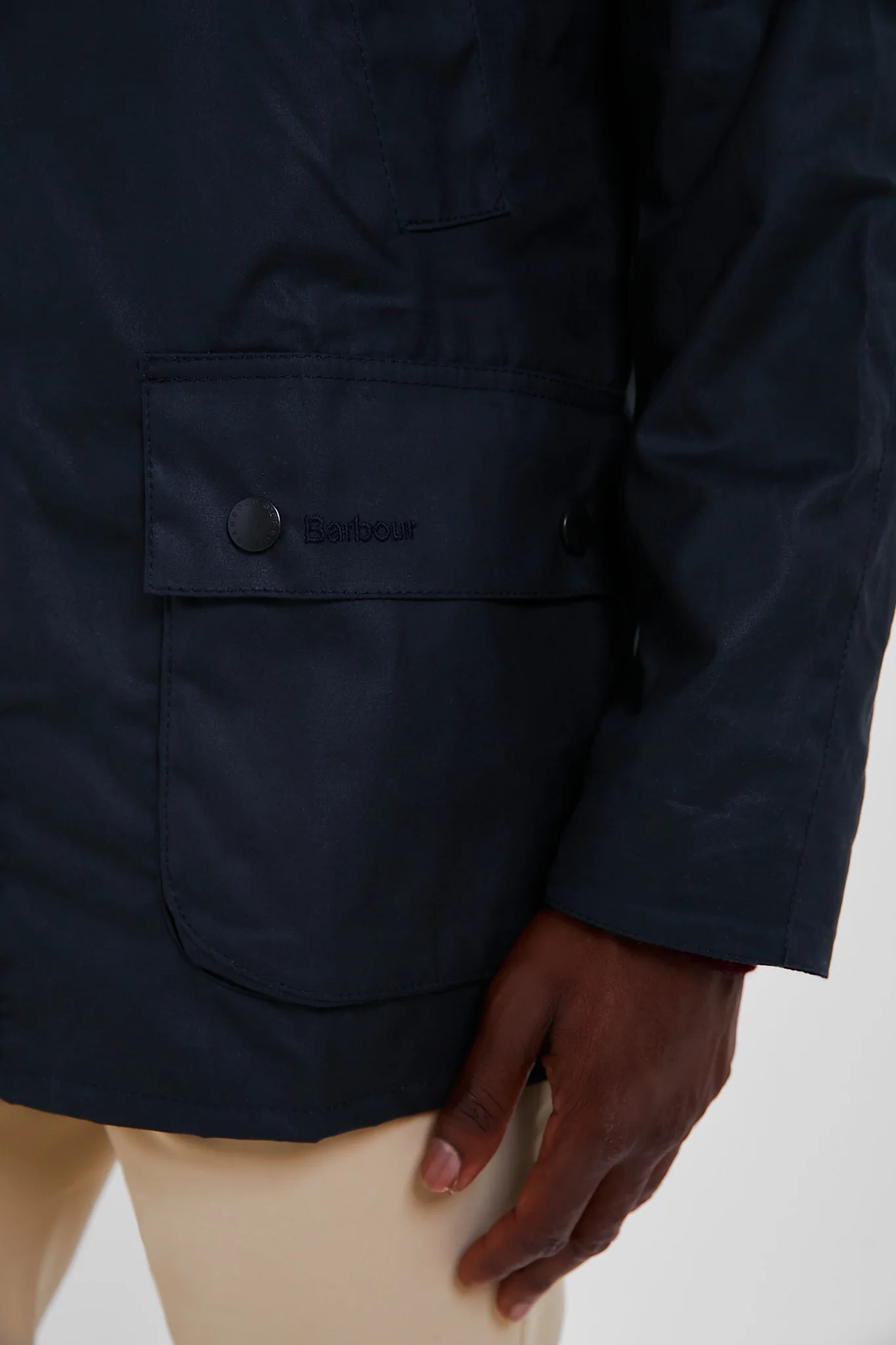 Navy Ashby Wax Jacket - Image 6
