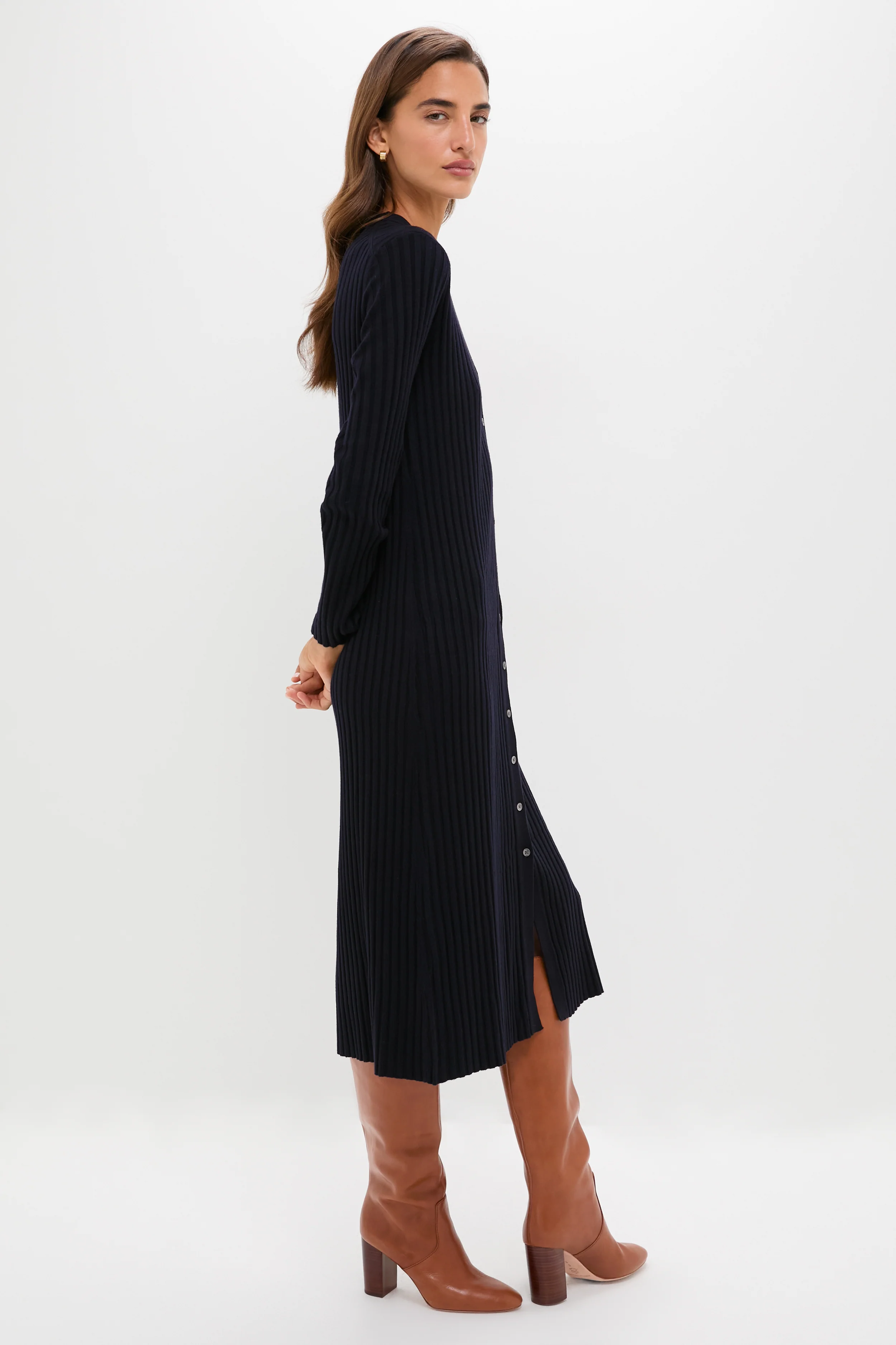 Navy Callum Sweater Dress - Image 3