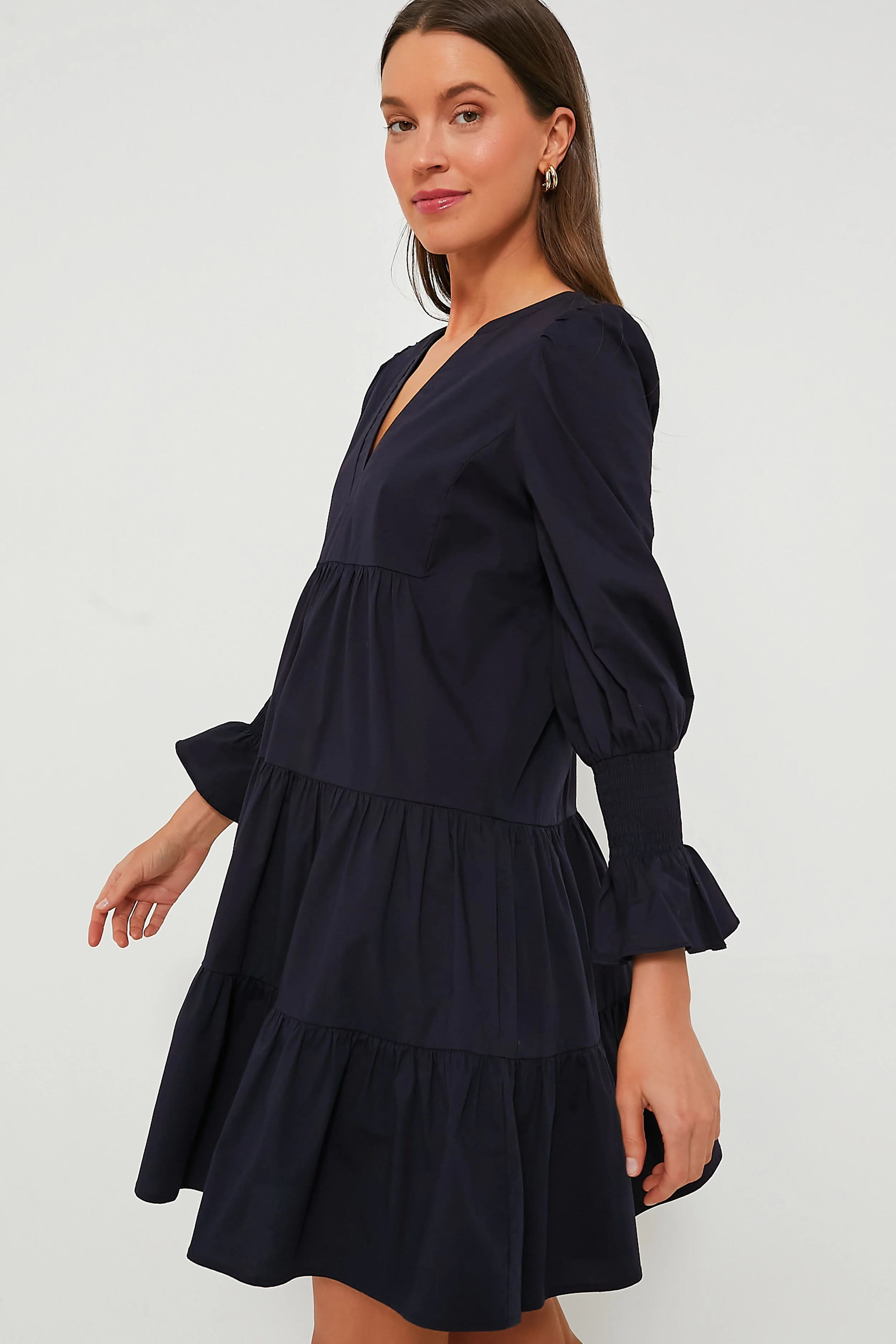 Navy Cotton Poplin Kenzo Dress - Image 3
