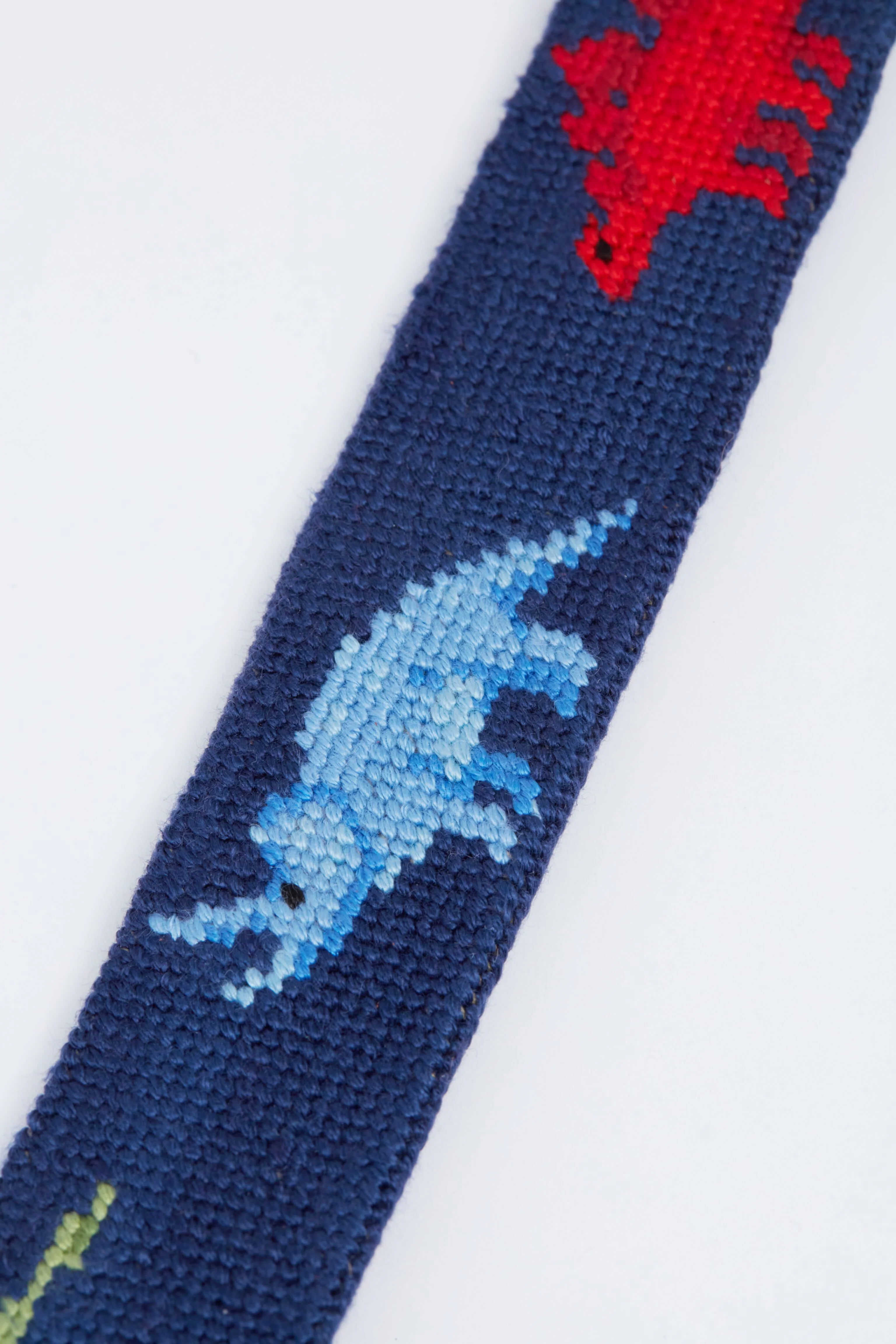 Navy Dinosaurs Needlepoint Childrens Belt - Image 5