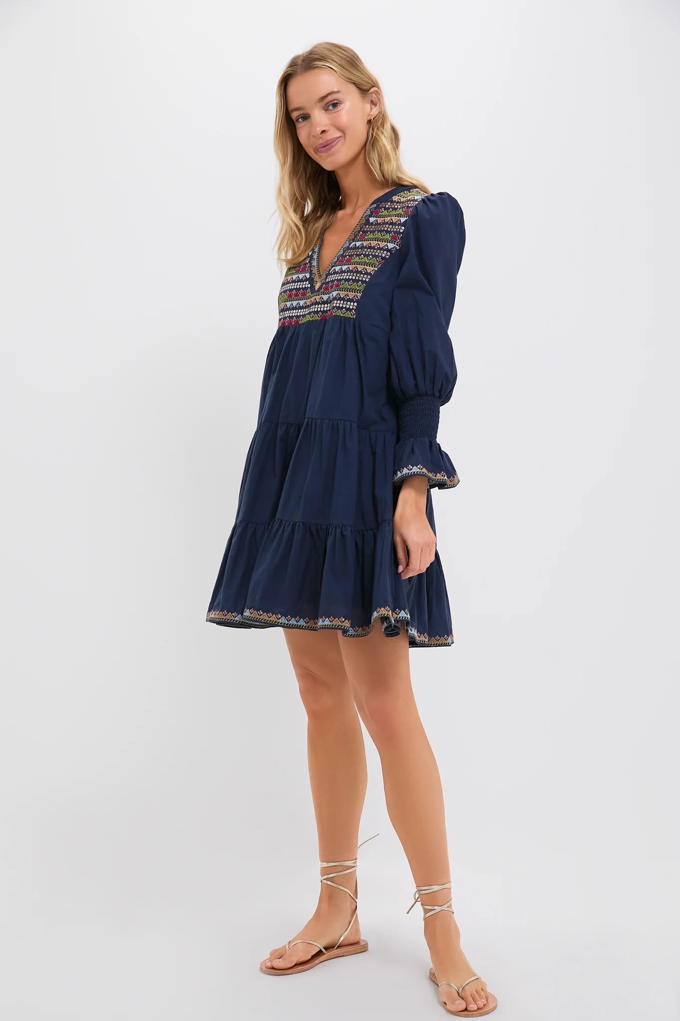 Navy Embroidered Sequin Kenzo Dress - Image 6