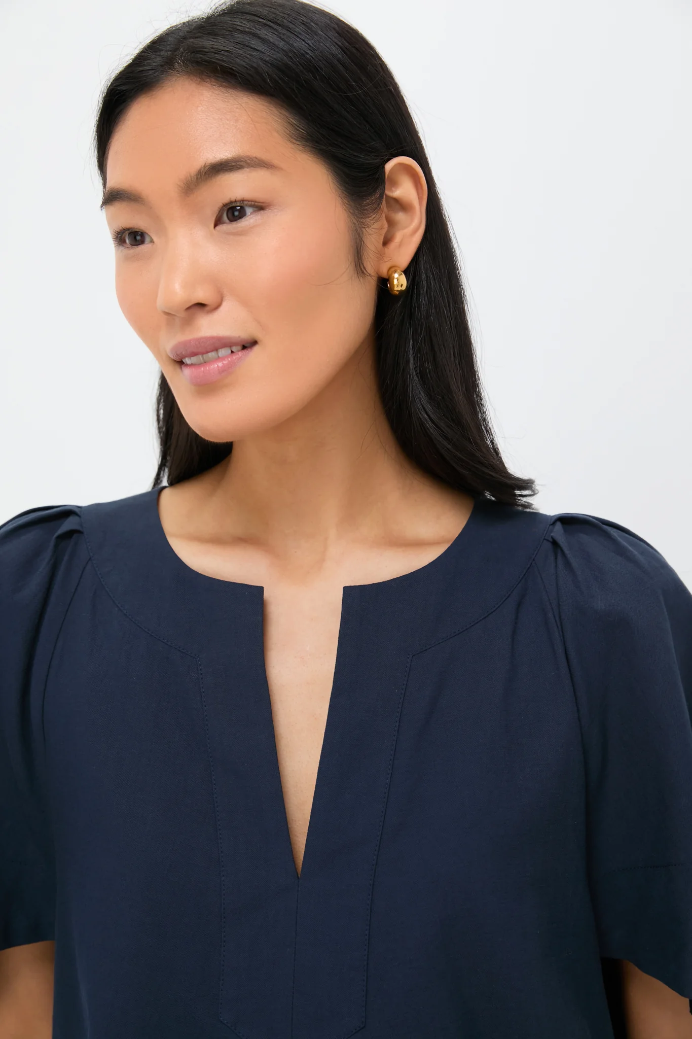 Navy Finley Flutter Sleeve Top - Image 5