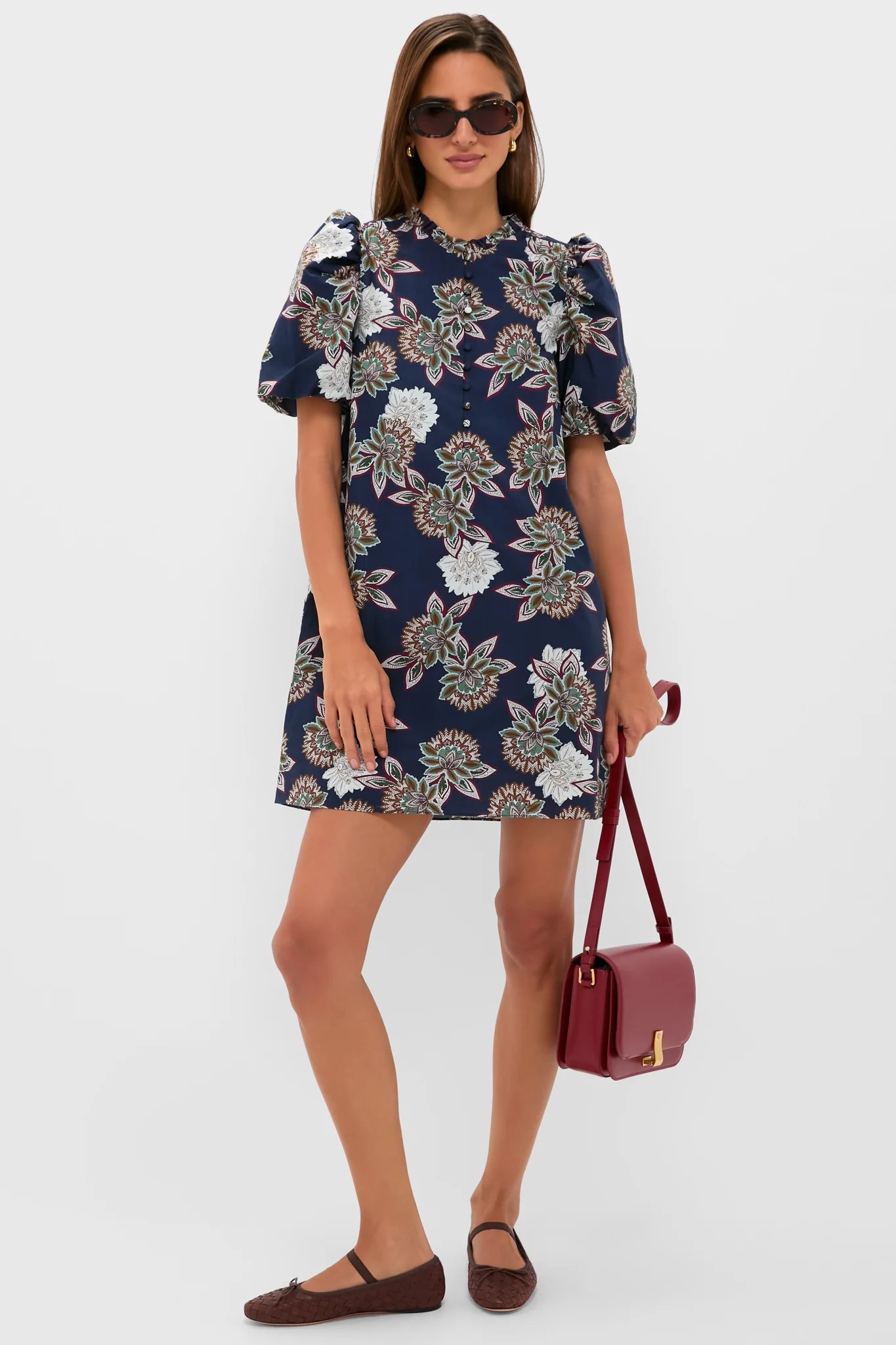 Navy Floral Mimi Mini Dress - Image 7
