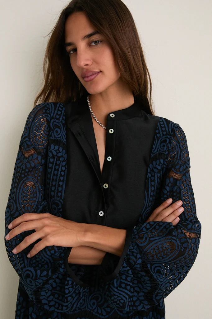 Navy Lace Calliope Mini Dress - Image 2
