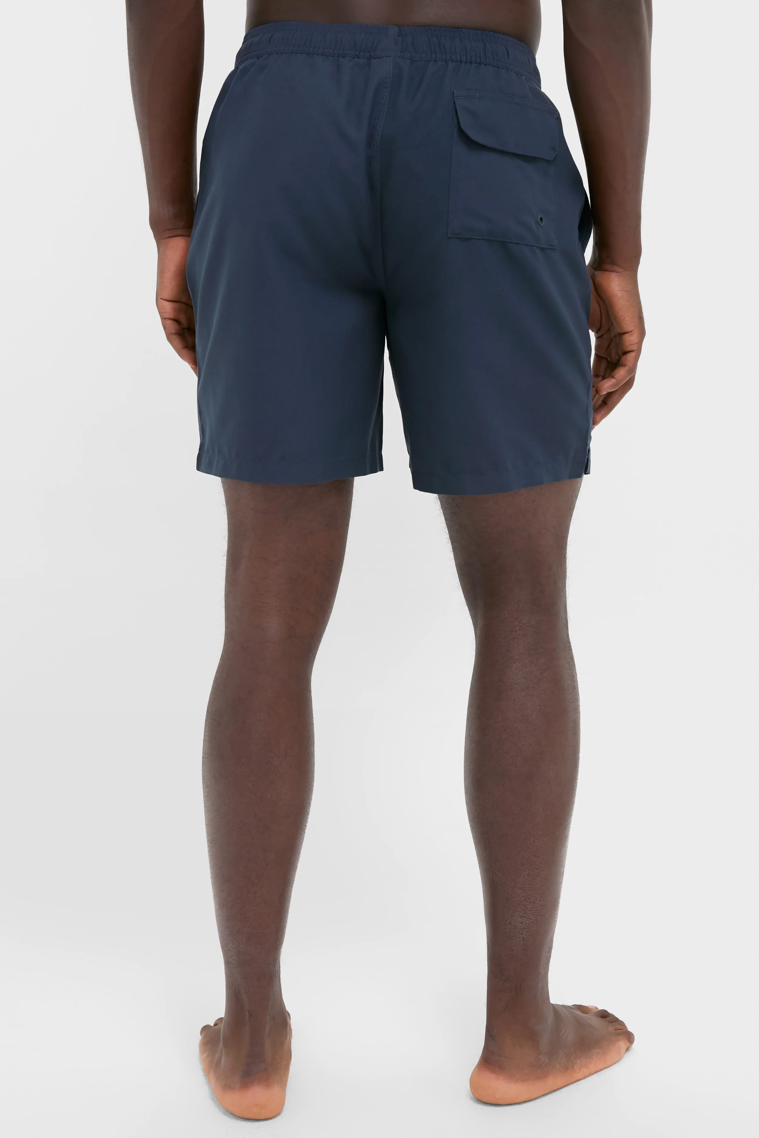 Navy Staple Logo 7 Inch Swim Shorts - Image 4
