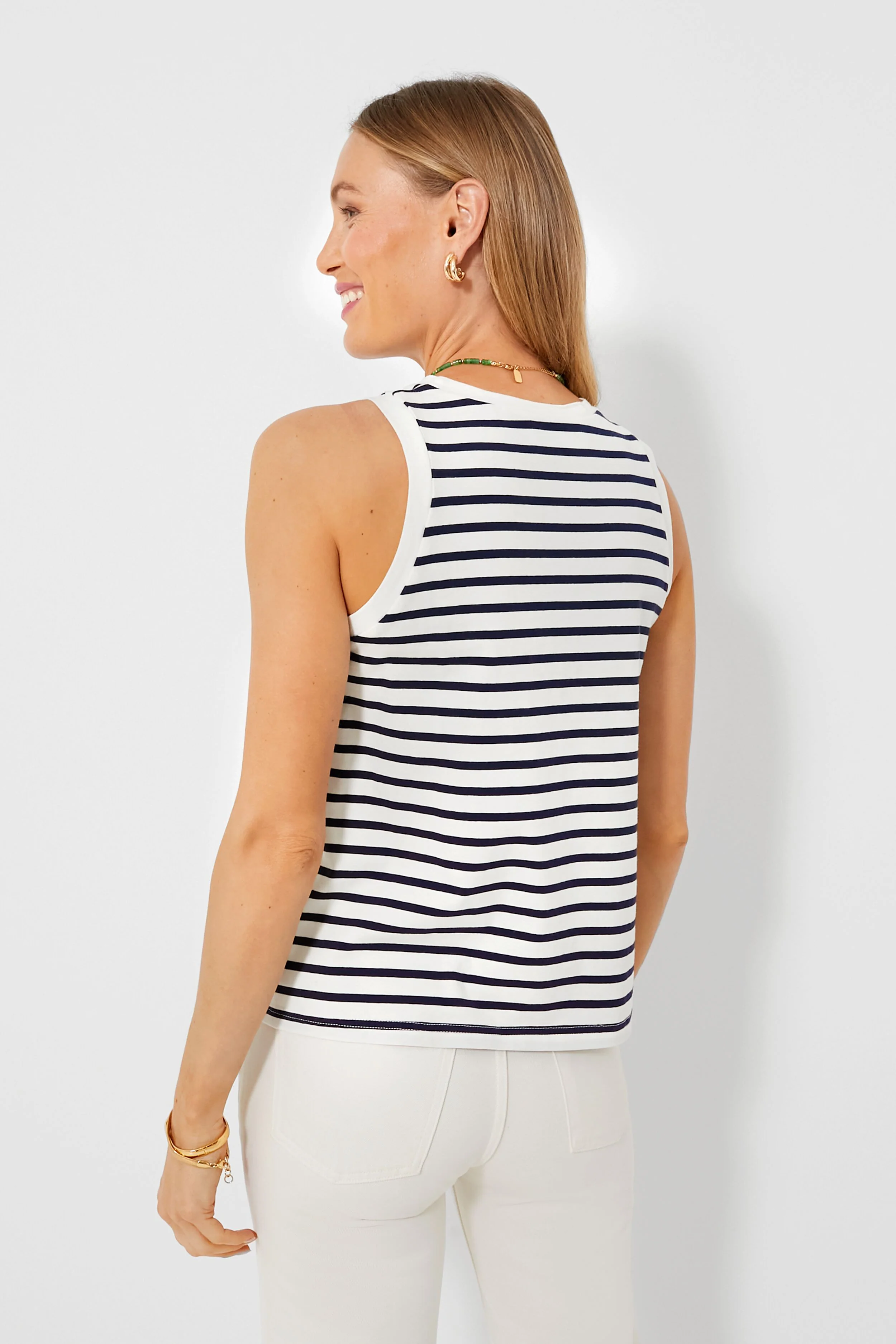 Navy Stripe Anthos Cotton Tank - Image 4