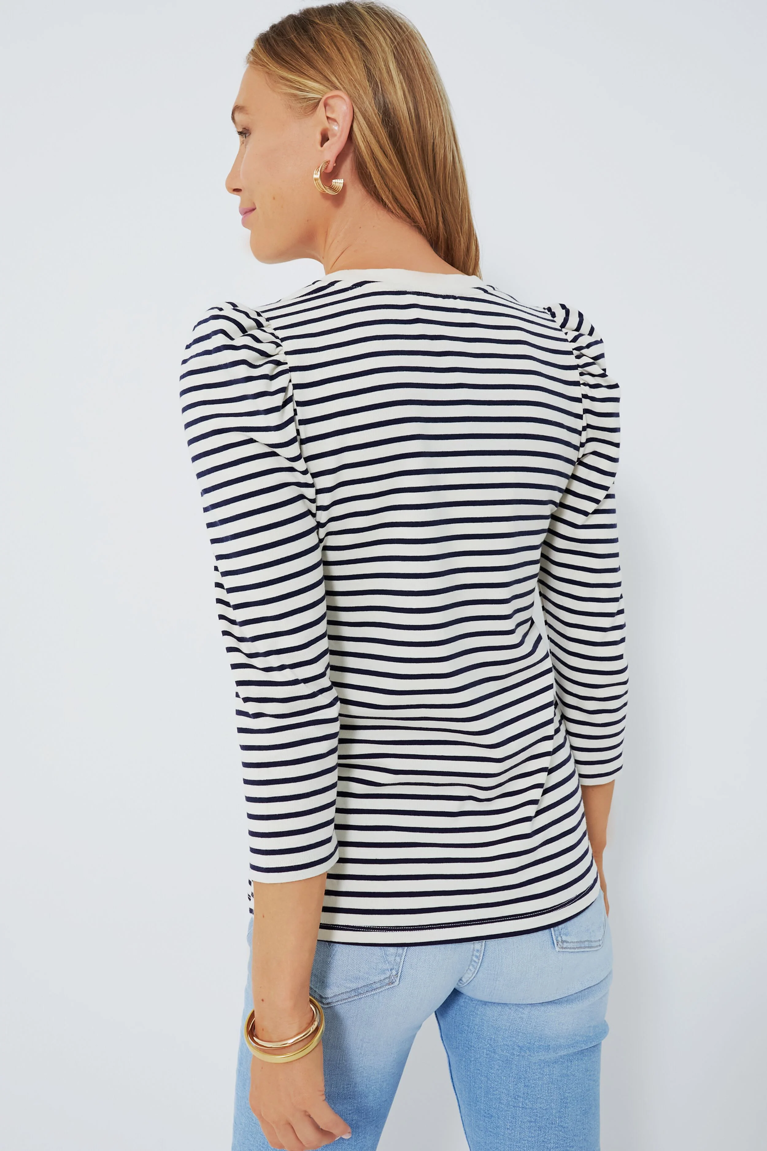 Navy Striped Vesty Long Sleeve Crewneck - Image 4