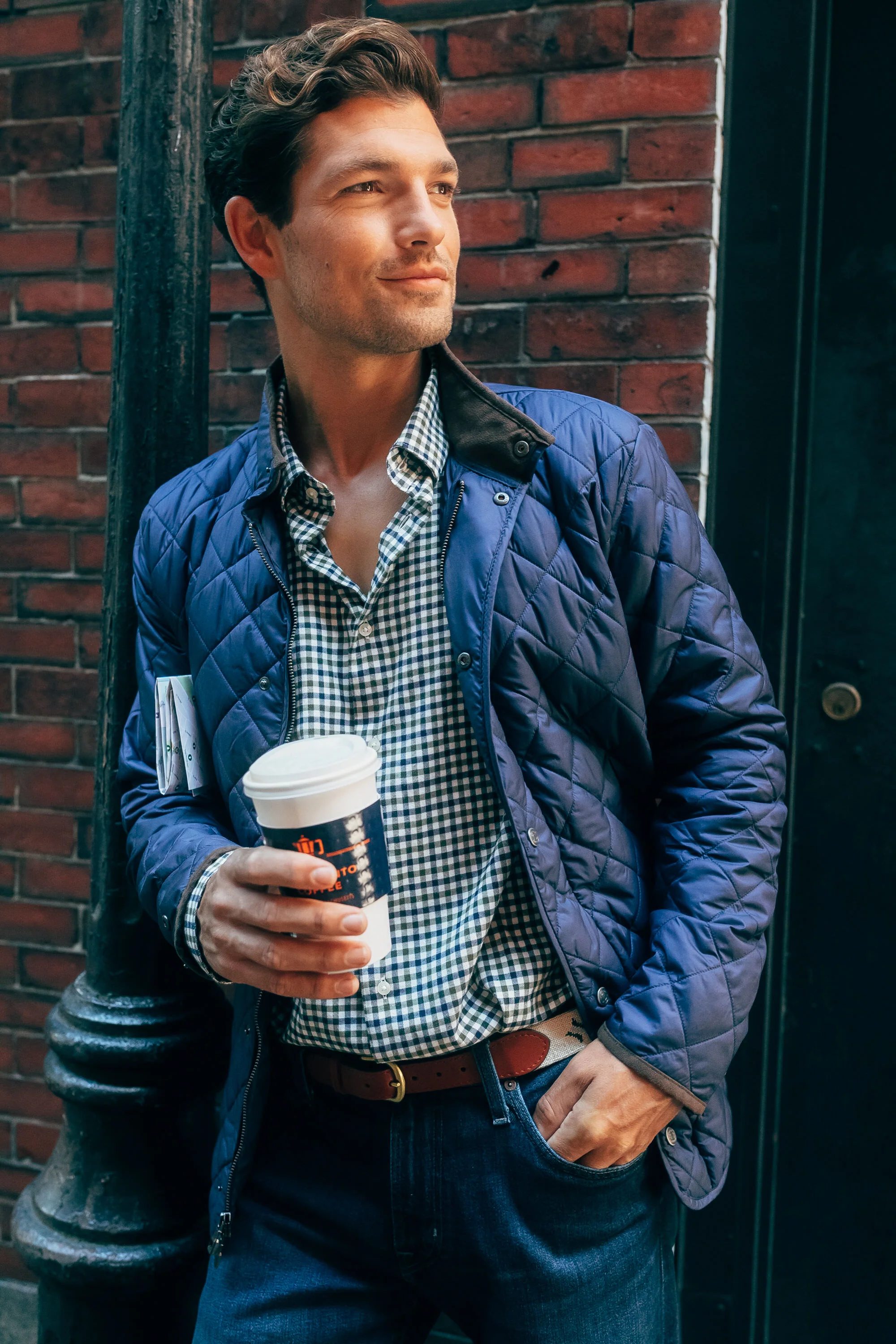 Navy Suffolk Quilted Travel Coat - Image 2