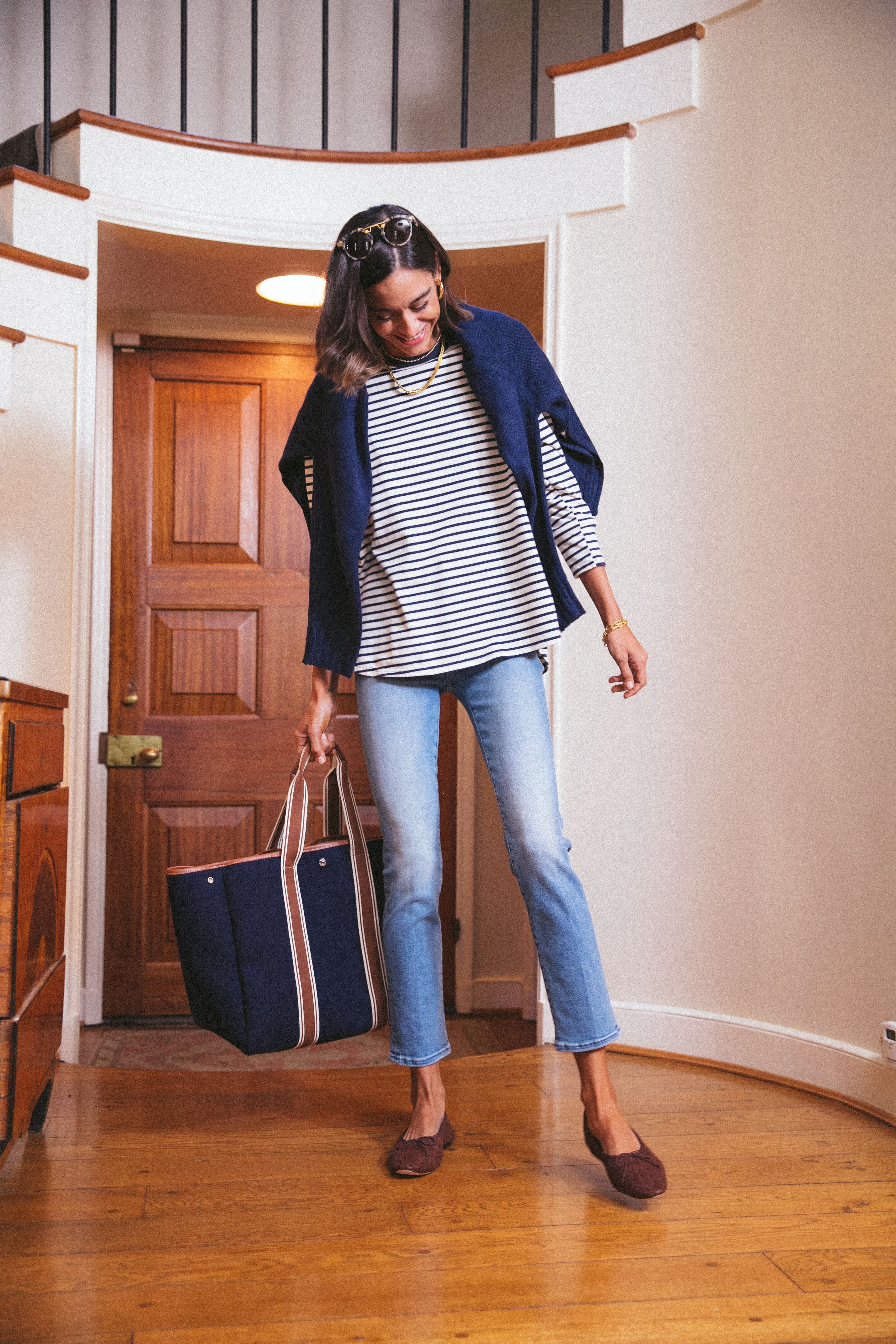 Navy Traversee L Flannel Cruise Tote - Image 10