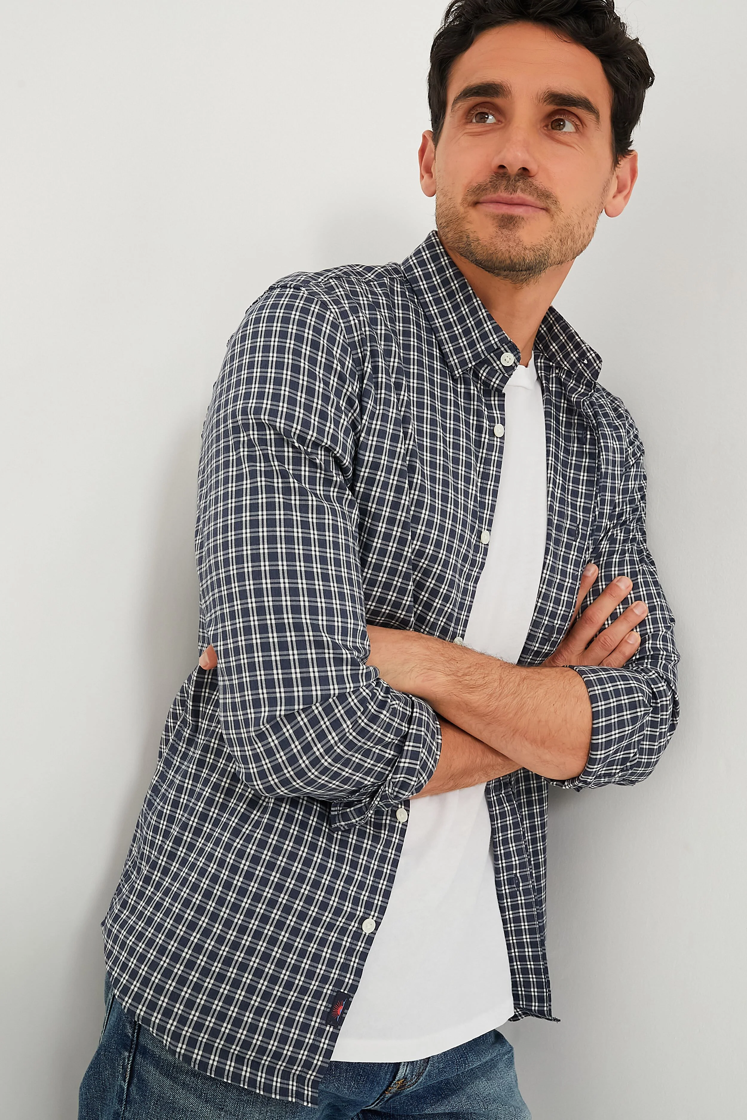 Navy White Check Movement Shirt - Image 6
