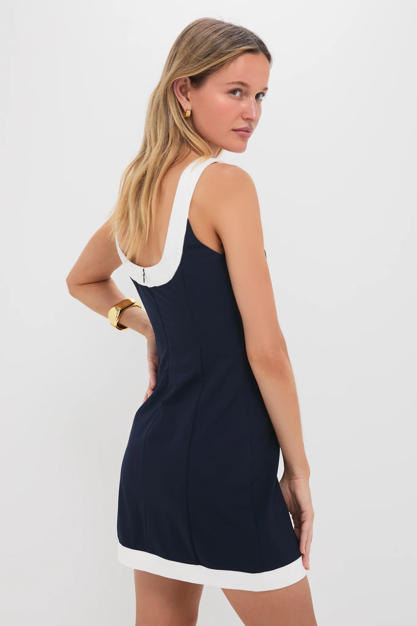 Navy with White Trim Pontius Mini Dress - Image 4