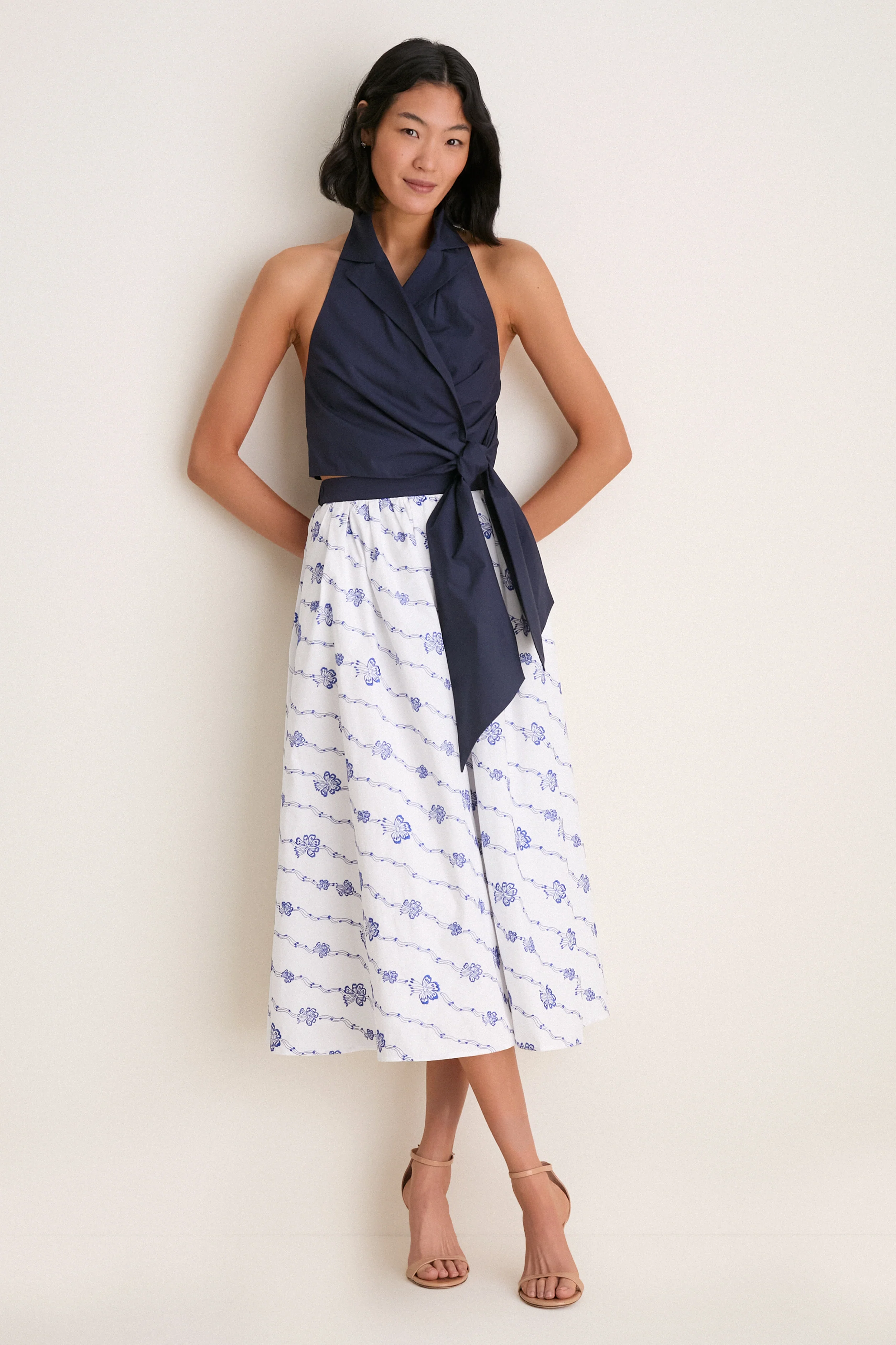 Navy Wrapped Up Halter Top - Image 6