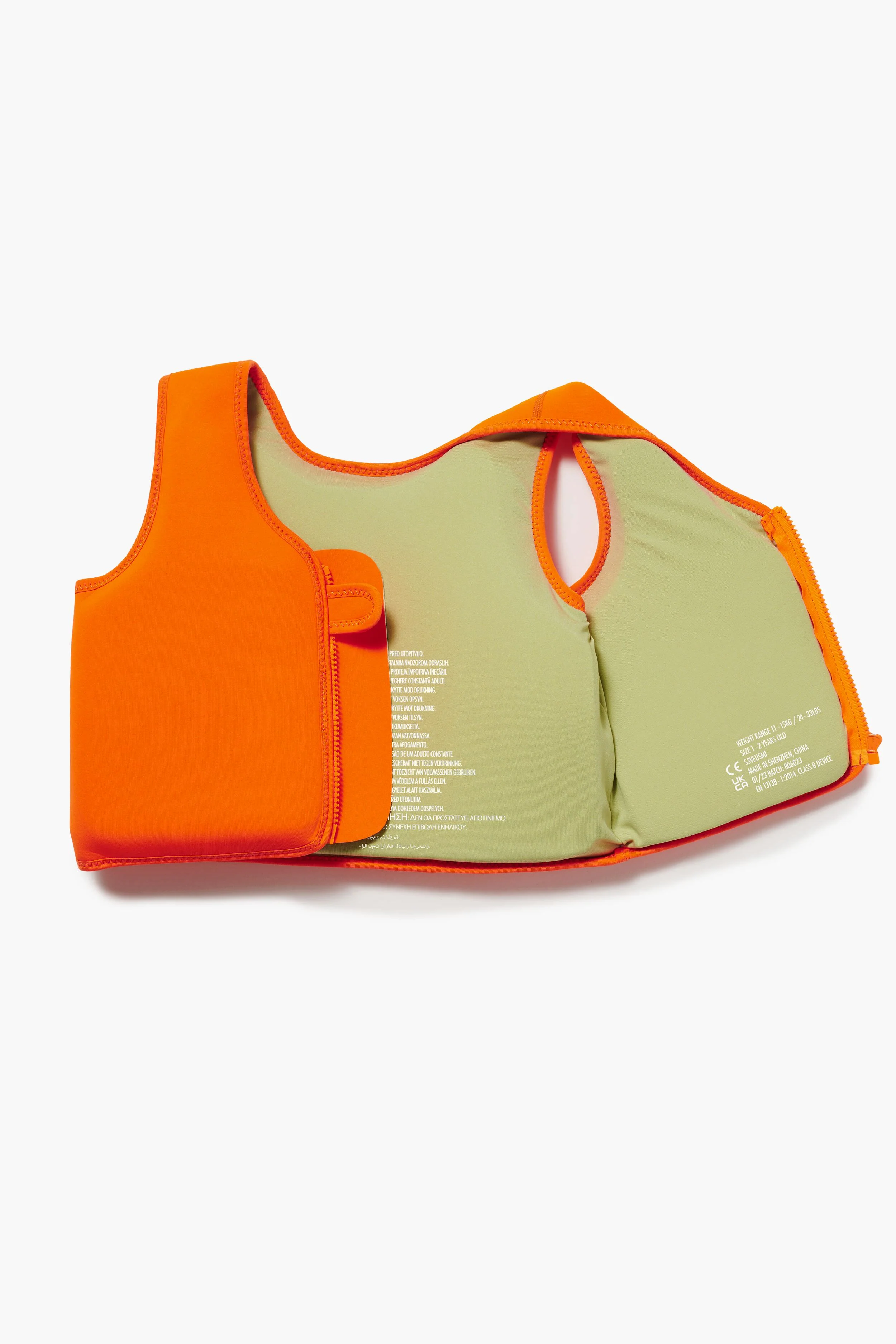 Neon Orange Sonny The Sea Creature Swim Vest - Image 5