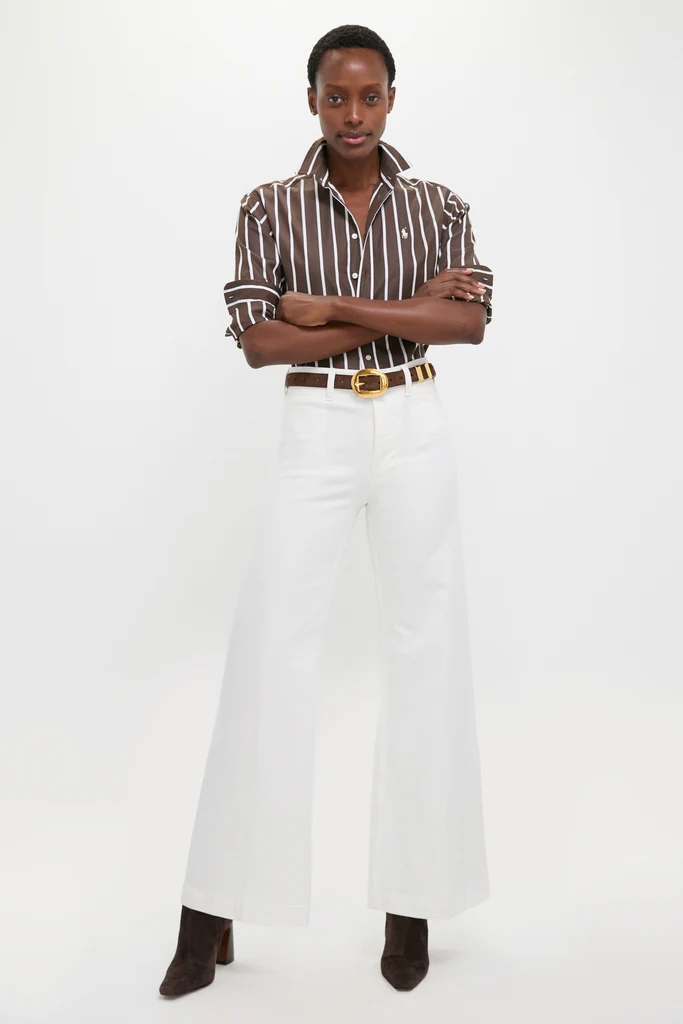 Nevis Cotton Twill Woven Standard Flare Pants - Image 6